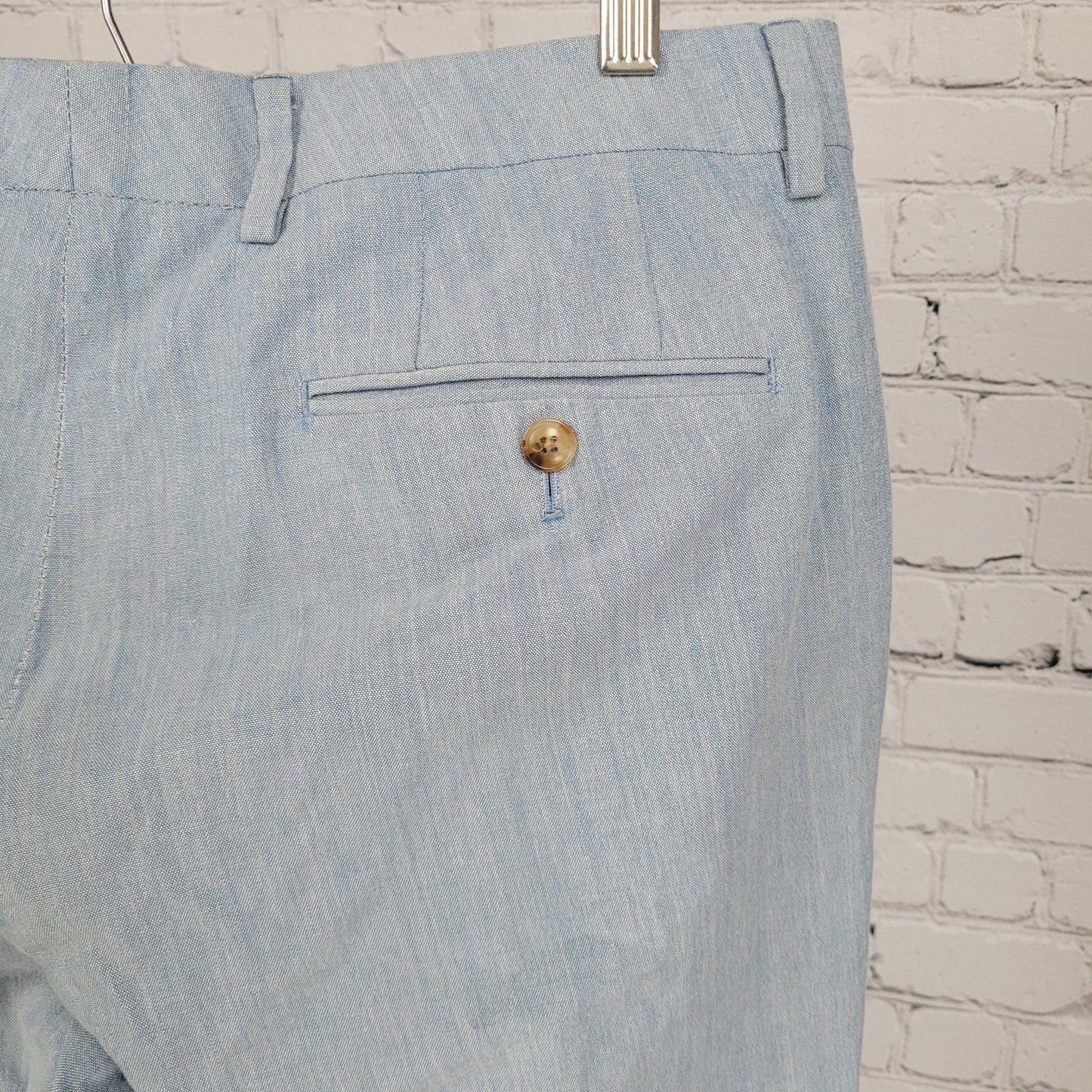 Bonobos Blue Italian Wool Blend Slim Straight Lightweight Pants Trousers (33x30)