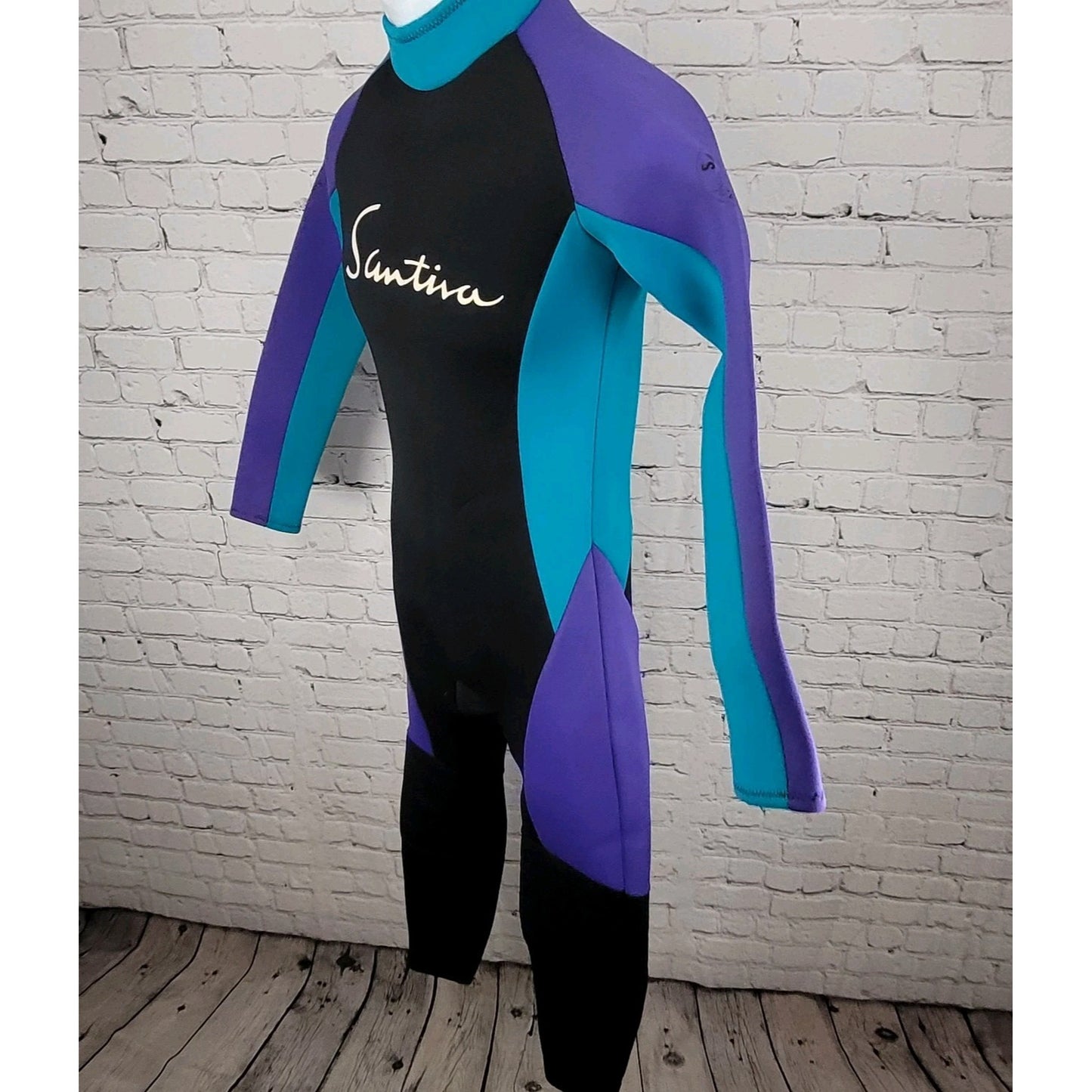 Santiva Ocean Sports Blue & Purple Long Sleeve Full Length Wetsuit Size Small S