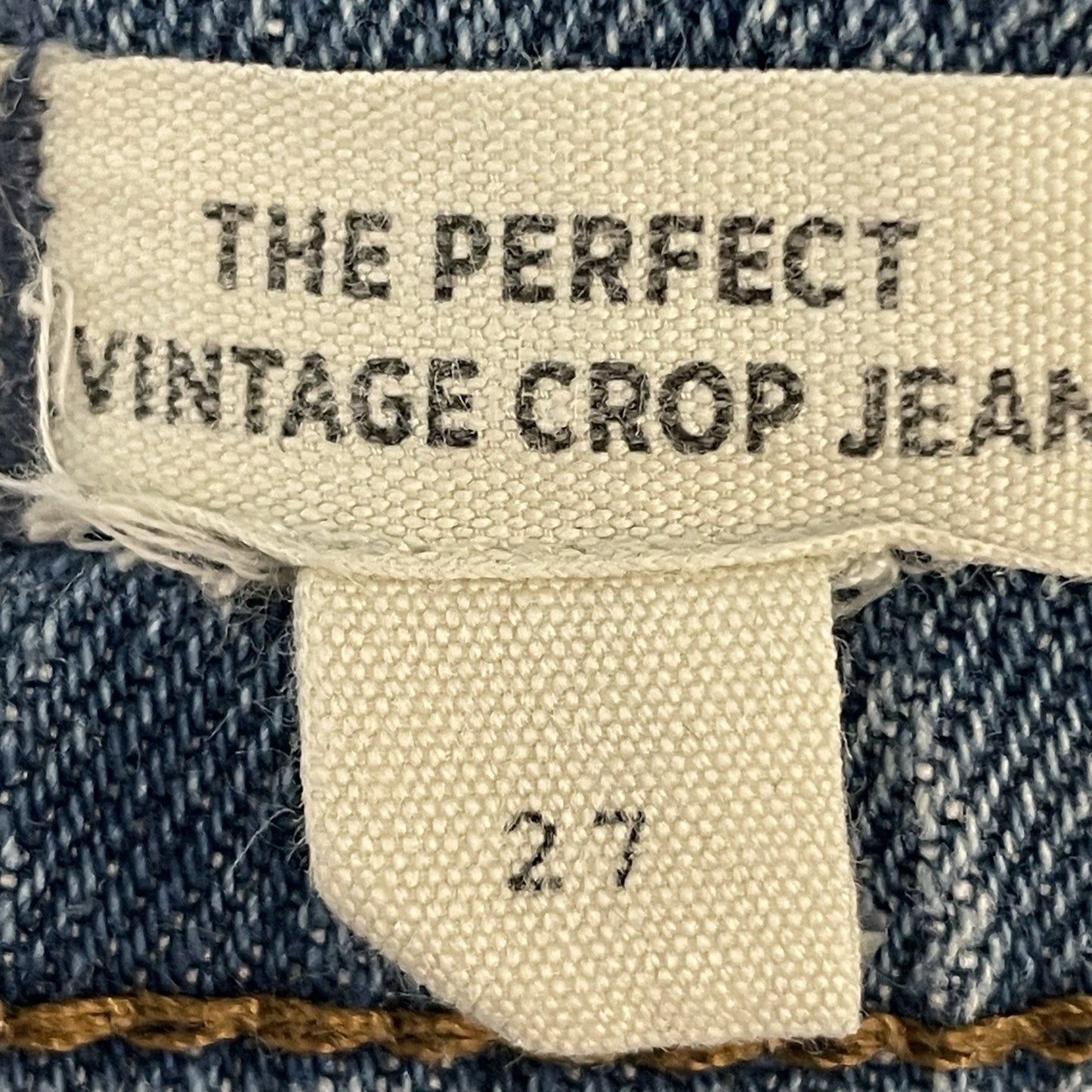 Madewell Blue Denim The Perfect Vintage Crop Jeans High Rise Size 27 (28x26)