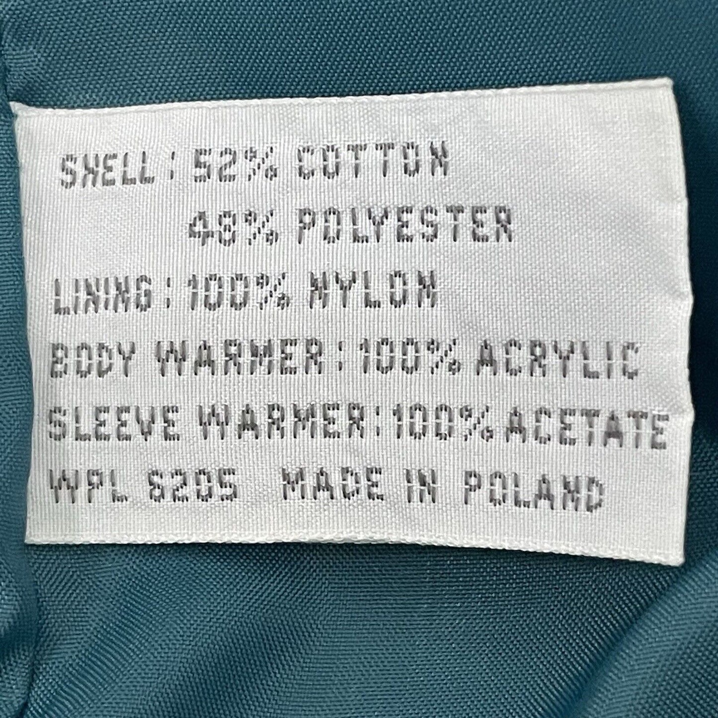 VTG Bryant Park Teal Blue Long Overcoat Lined Belted Insulated Pockets Poland XL