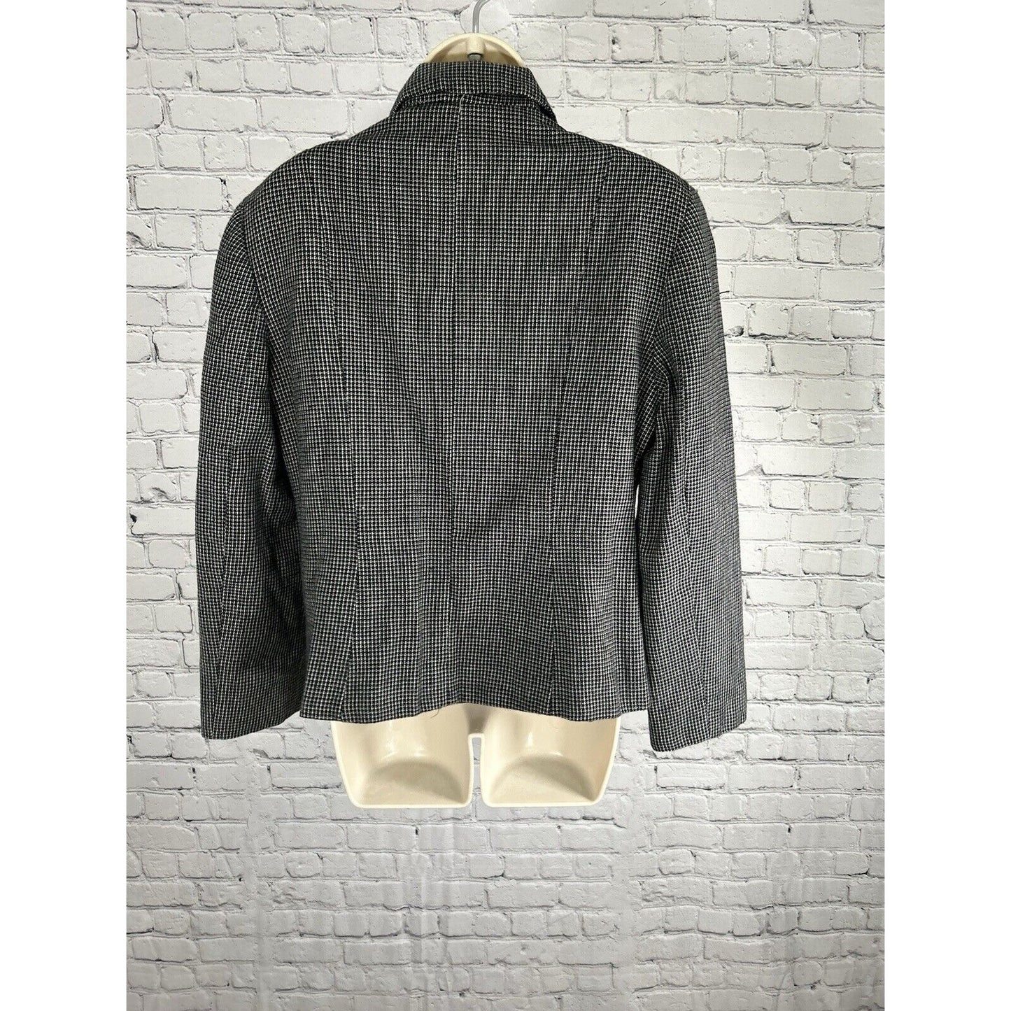 VTG Alanni Black Collared Full Zip 100% Wool Shell Jacket Women’s 14