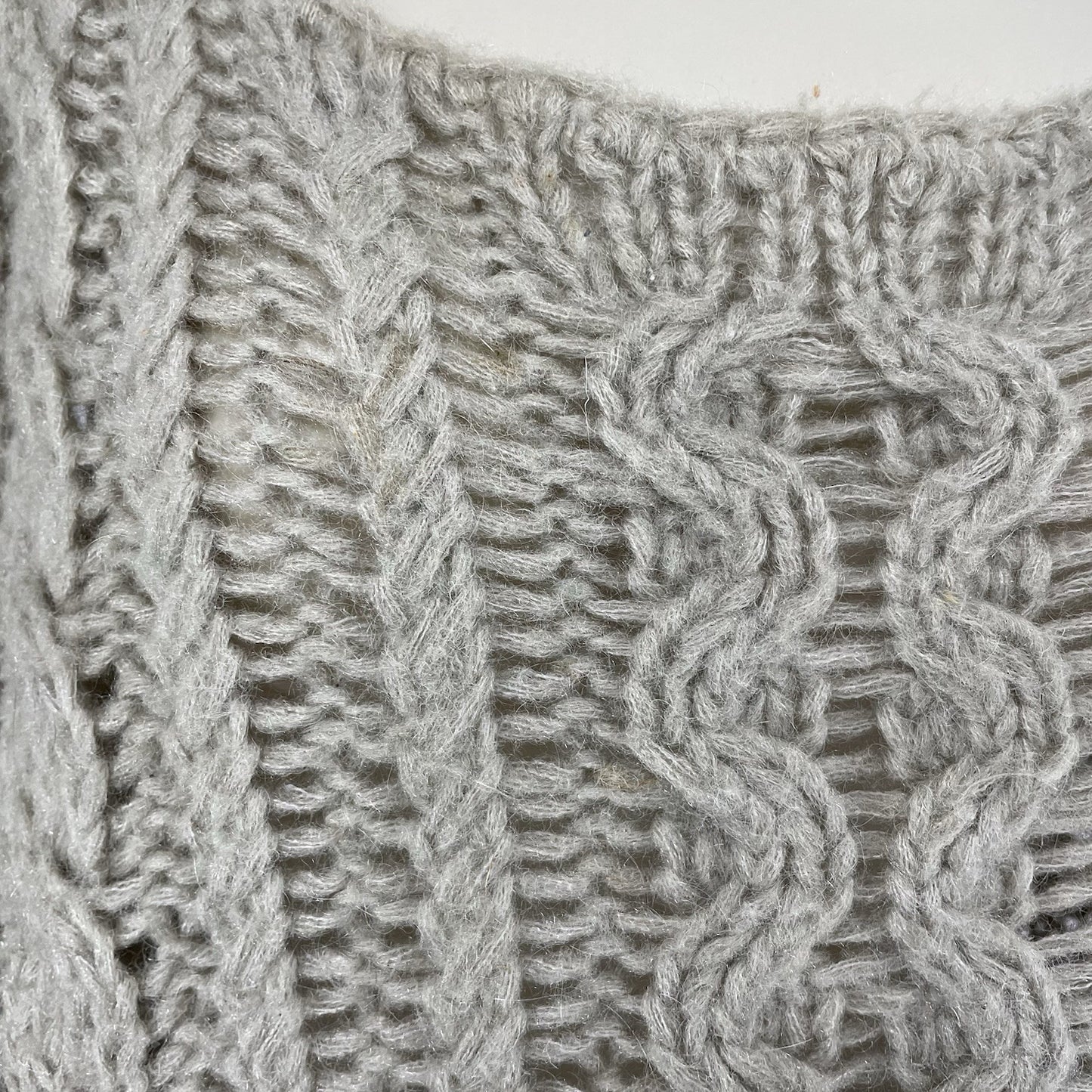 Free People Beige Wool Mohair Blend Oversized Chunky Open Knit Sweater Size XS