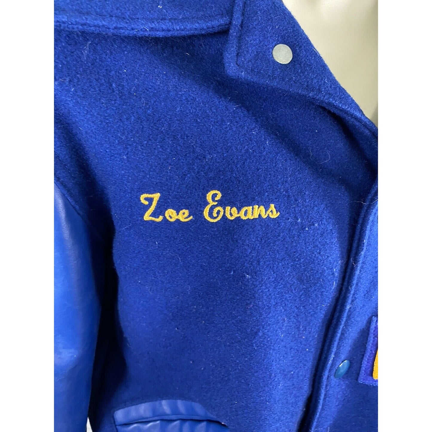 Neff Blue Yellow Wool Blend Color Guard Class of 2014 Letterman Jacket Small S