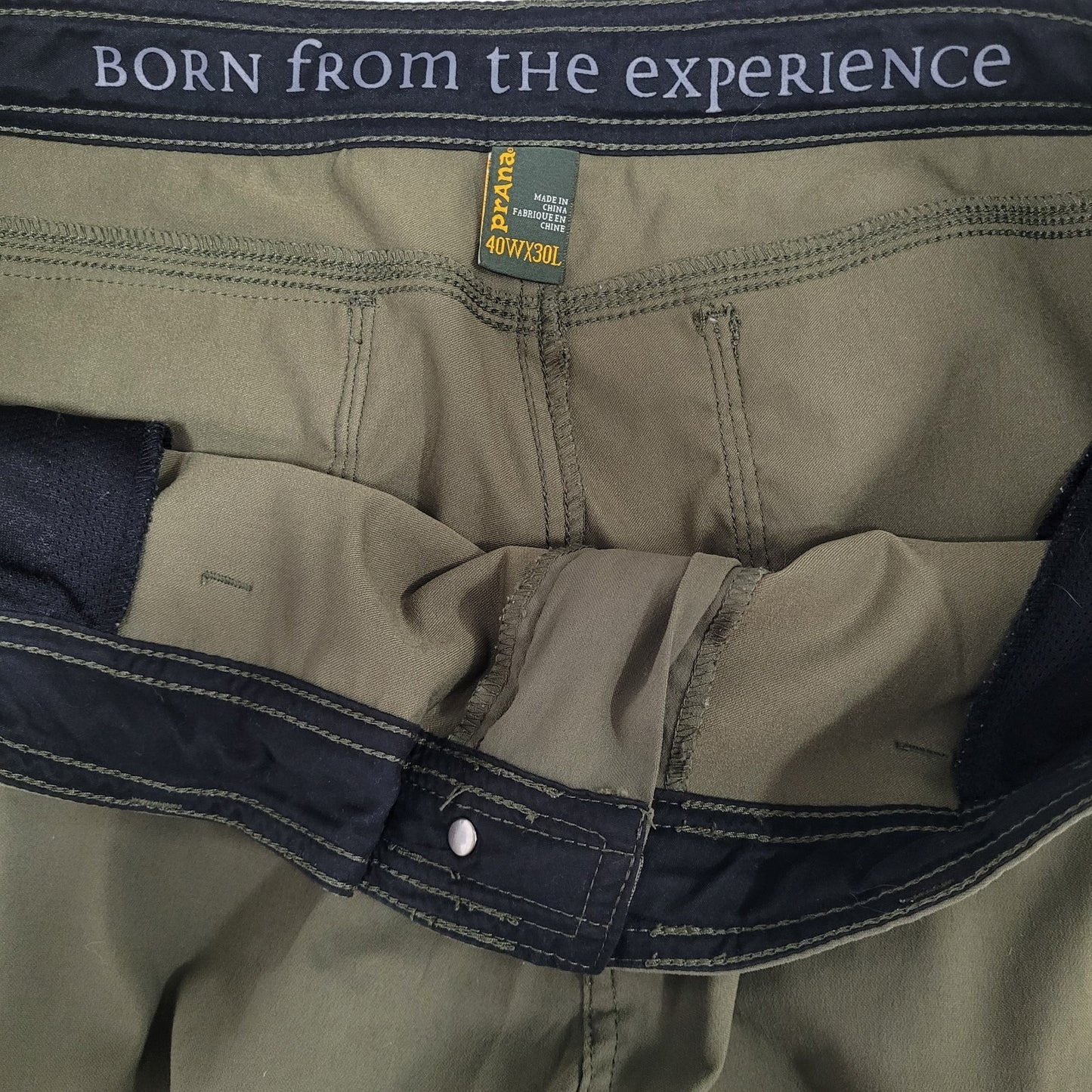 PrAna Green Breathe Nylon Stretch Lightweight Snap Cuff Cargo Pants Size (40x30)