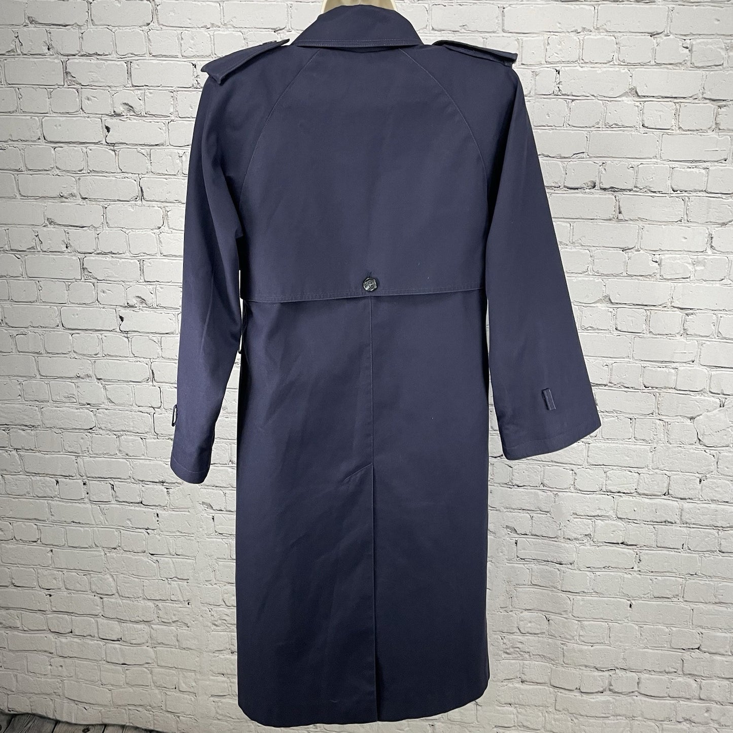 Cyclone Navy Blue Cotton Blend Lined Trench Pea Coat Pockets Collared Size 6