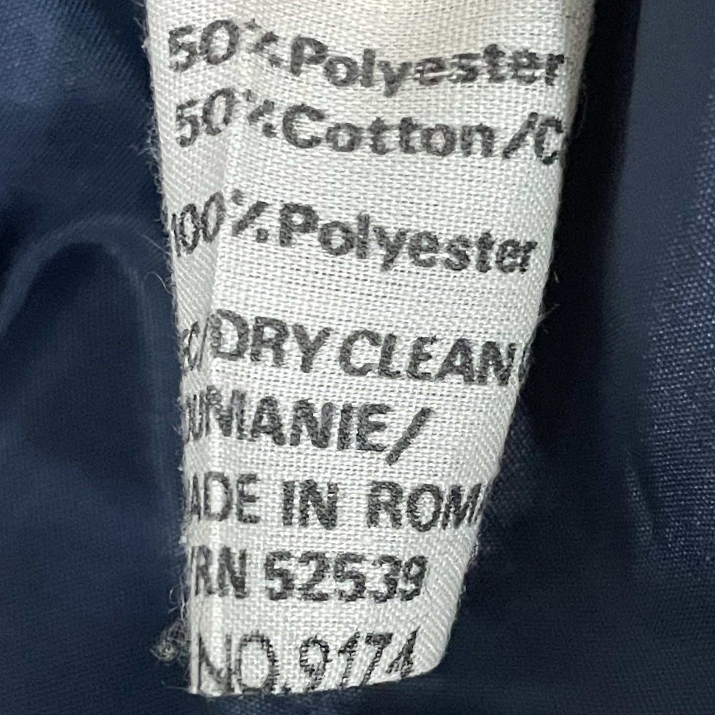 Cyclone Navy Blue Cotton Blend Lined Trench Pea Coat Pockets Collared Size 6