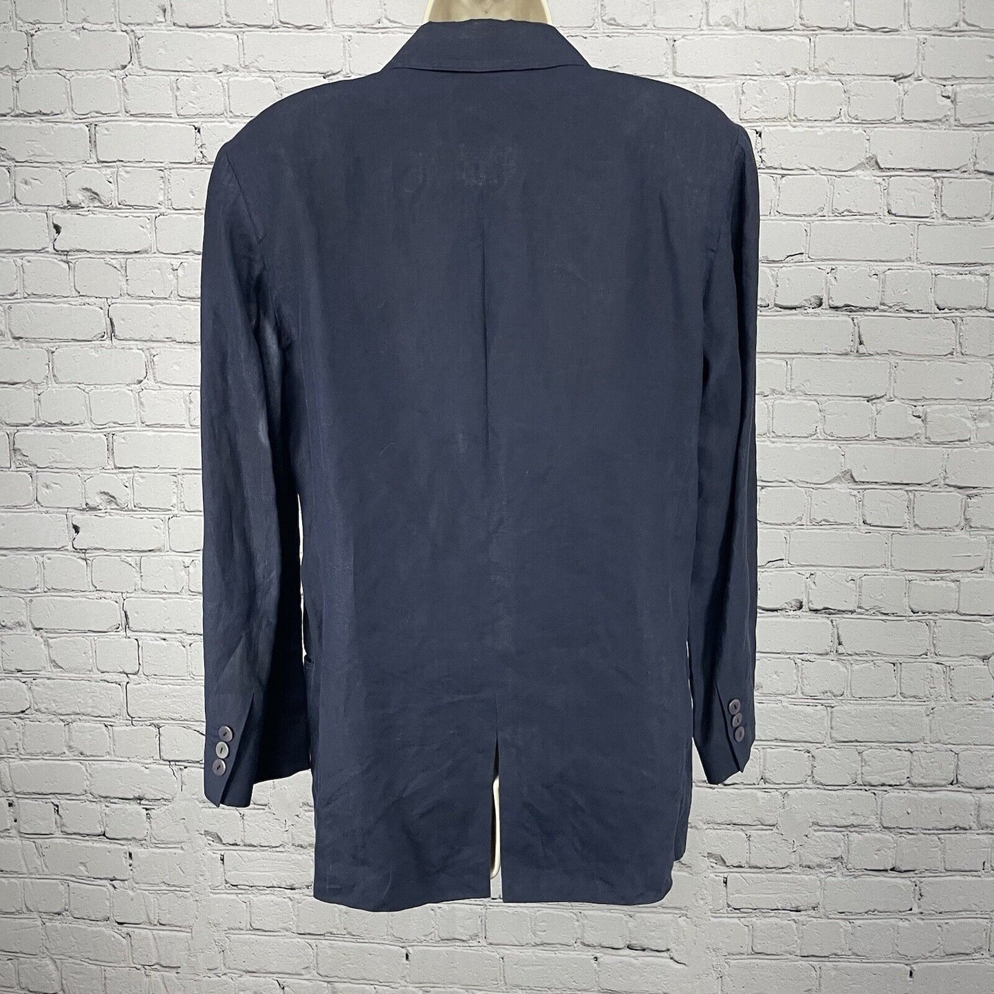 VTG Vestimenta Blue Linen Italian Lightweight 3 Button Blazer Jacket Size Medium