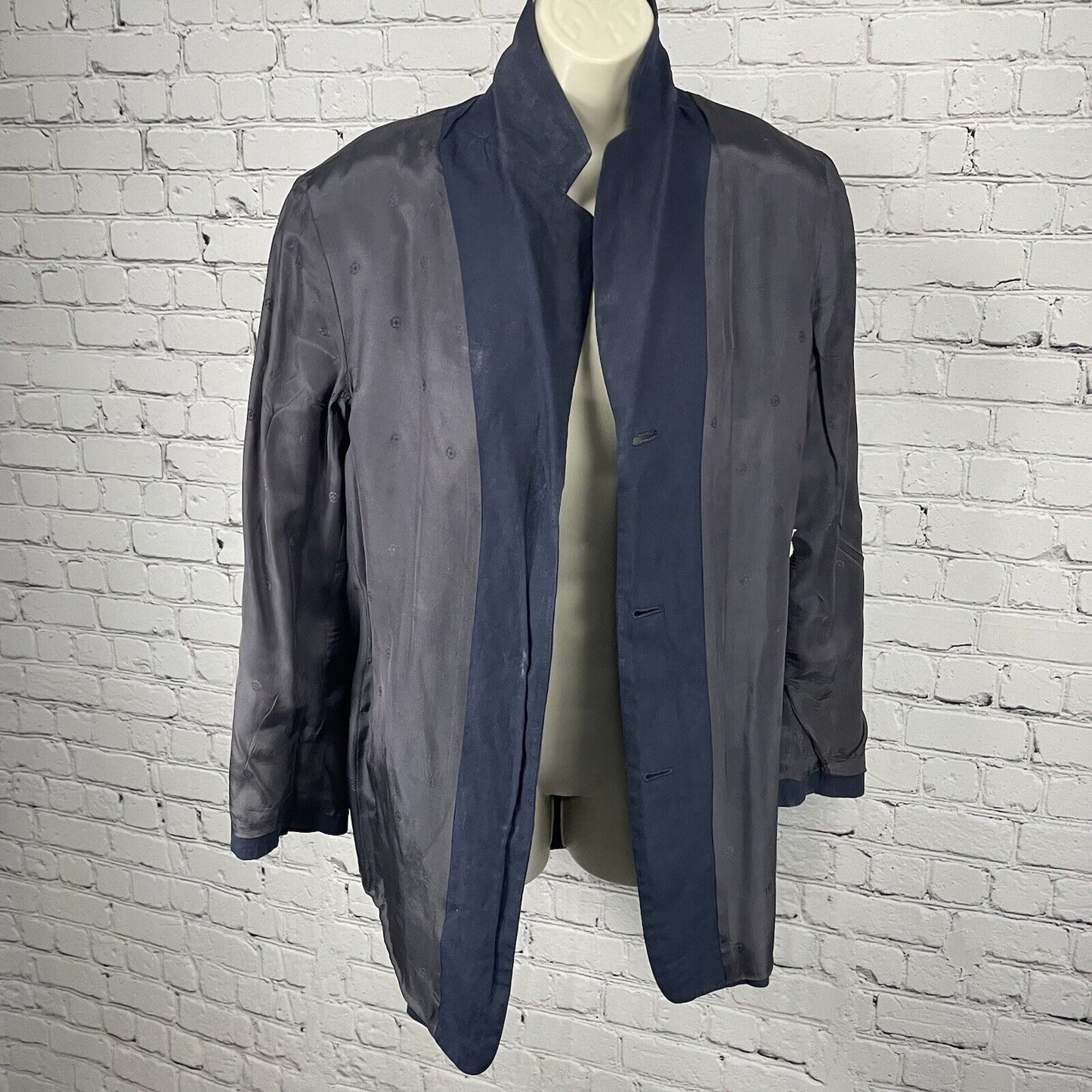 VTG Vestimenta Blue Linen Italian Lightweight 3 Button Blazer Jacket Size Medium