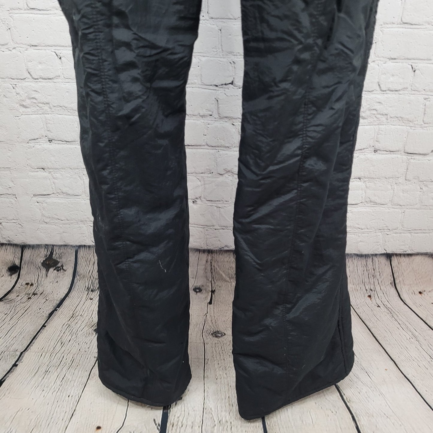 VTG OSSI Black Zip Adjustable Insulated Stretch Panel Snow Ski Bib Size Medium M