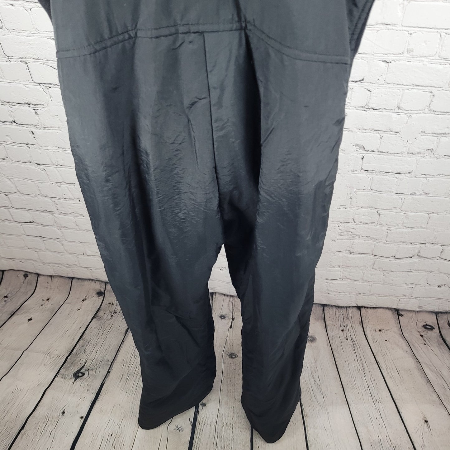 VTG OSSI Black Zip Adjustable Insulated Stretch Panel Snow Ski Bib Size Medium M