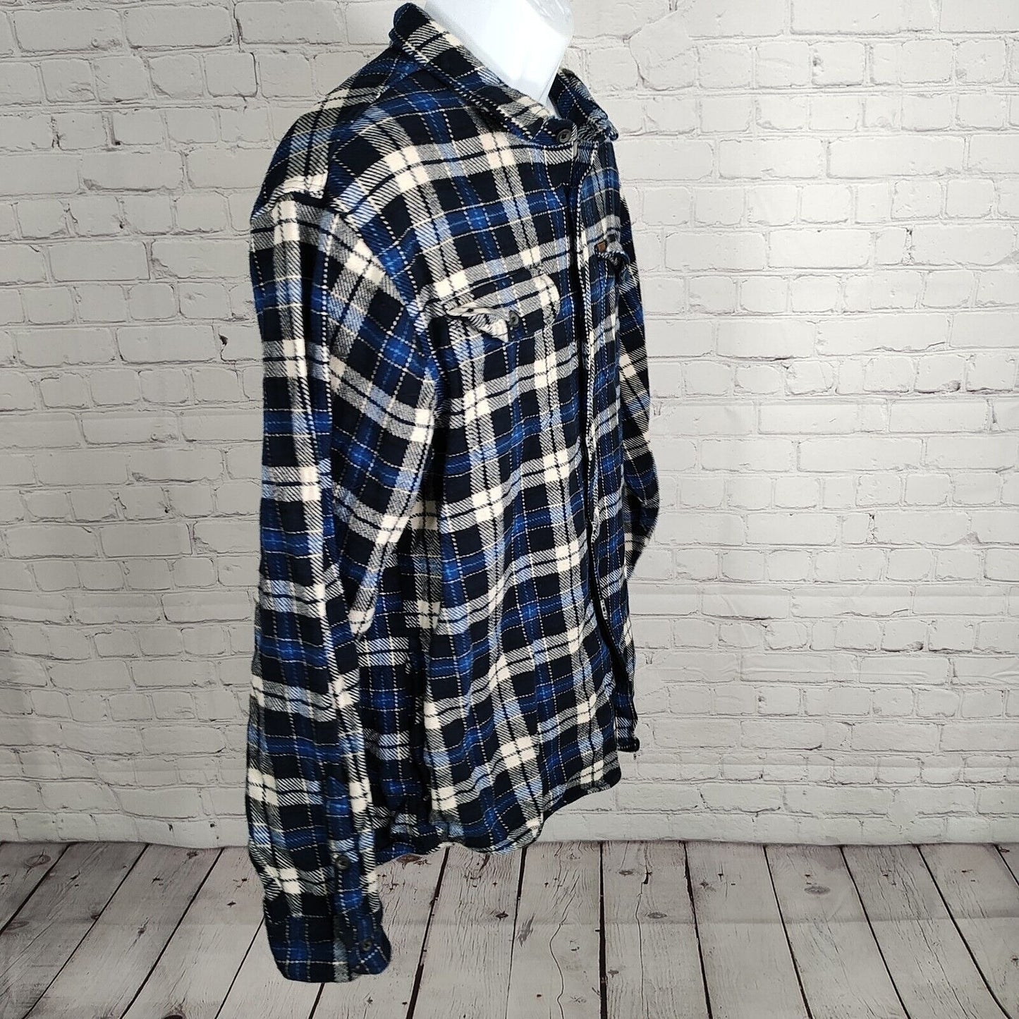 Orvis Classic Collections Plaid Thick Flannel Logo Shirt With Pockets Mens Large