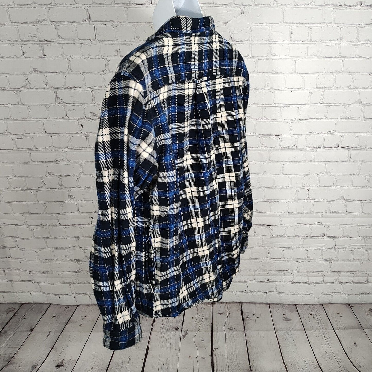 Orvis Classic Collections Plaid Thick Flannel Logo Shirt With Pockets Mens Large