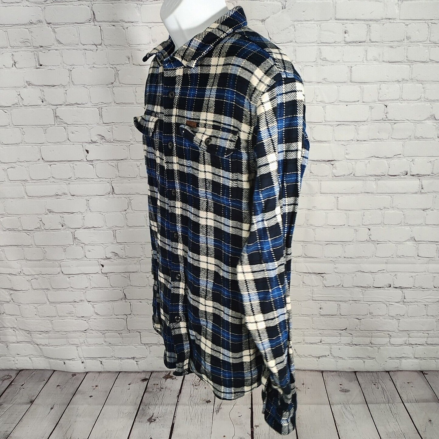 Orvis Classic Collections Plaid Thick Flannel Logo Shirt With Pockets Mens Large