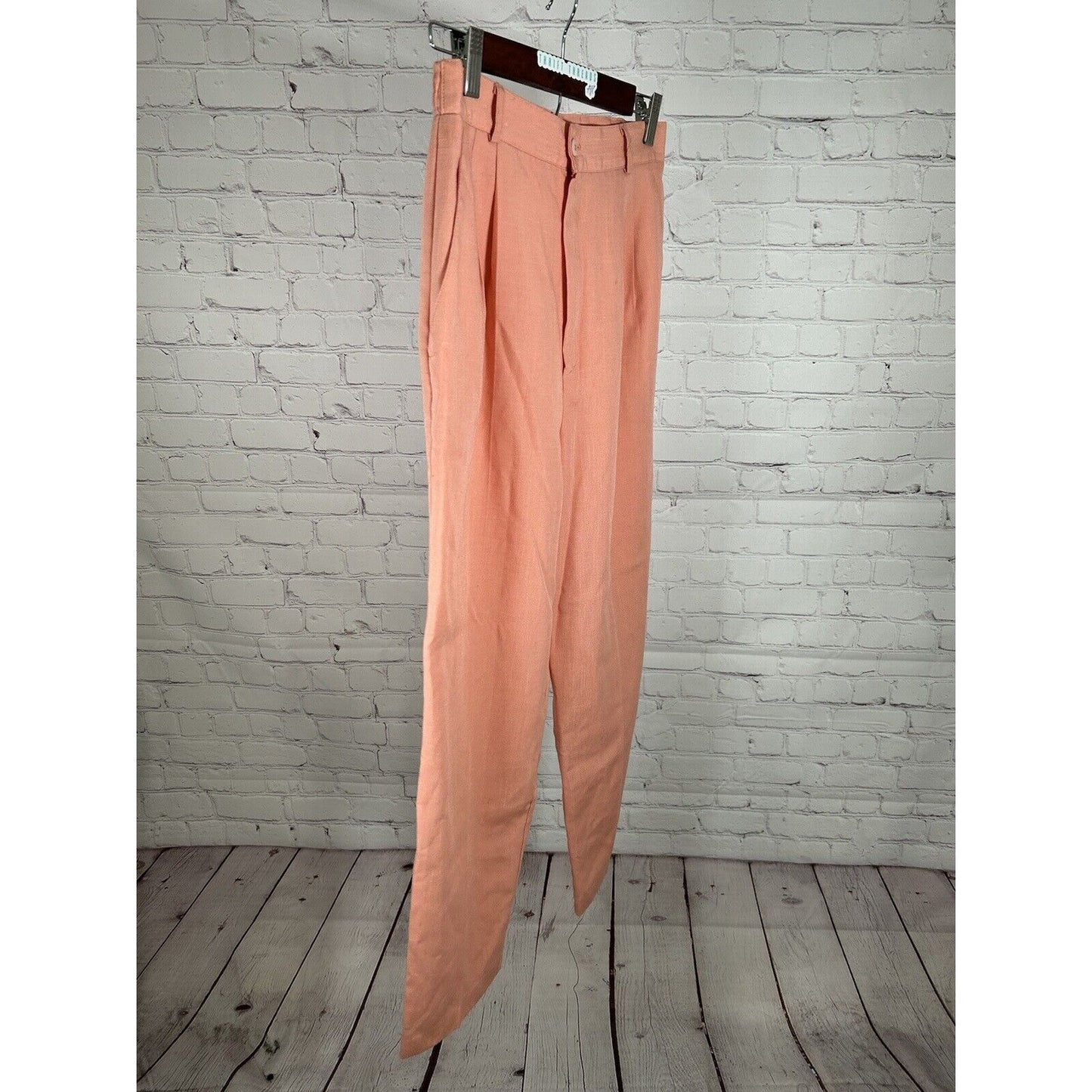 VTG Christy Girl USA Pink Elastic Waist Pleated Trousers Pants 12 (27 x 26)