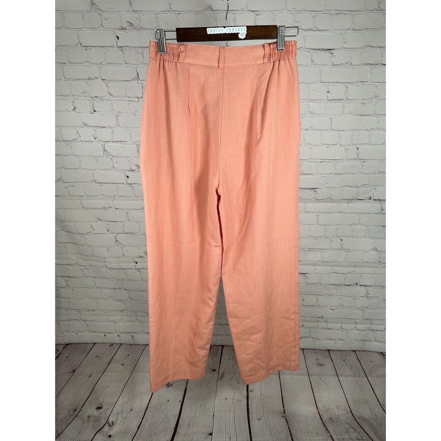 VTG Christy Girl USA Pink Elastic Waist Pleated Trousers Pants 12 (27 x 26)