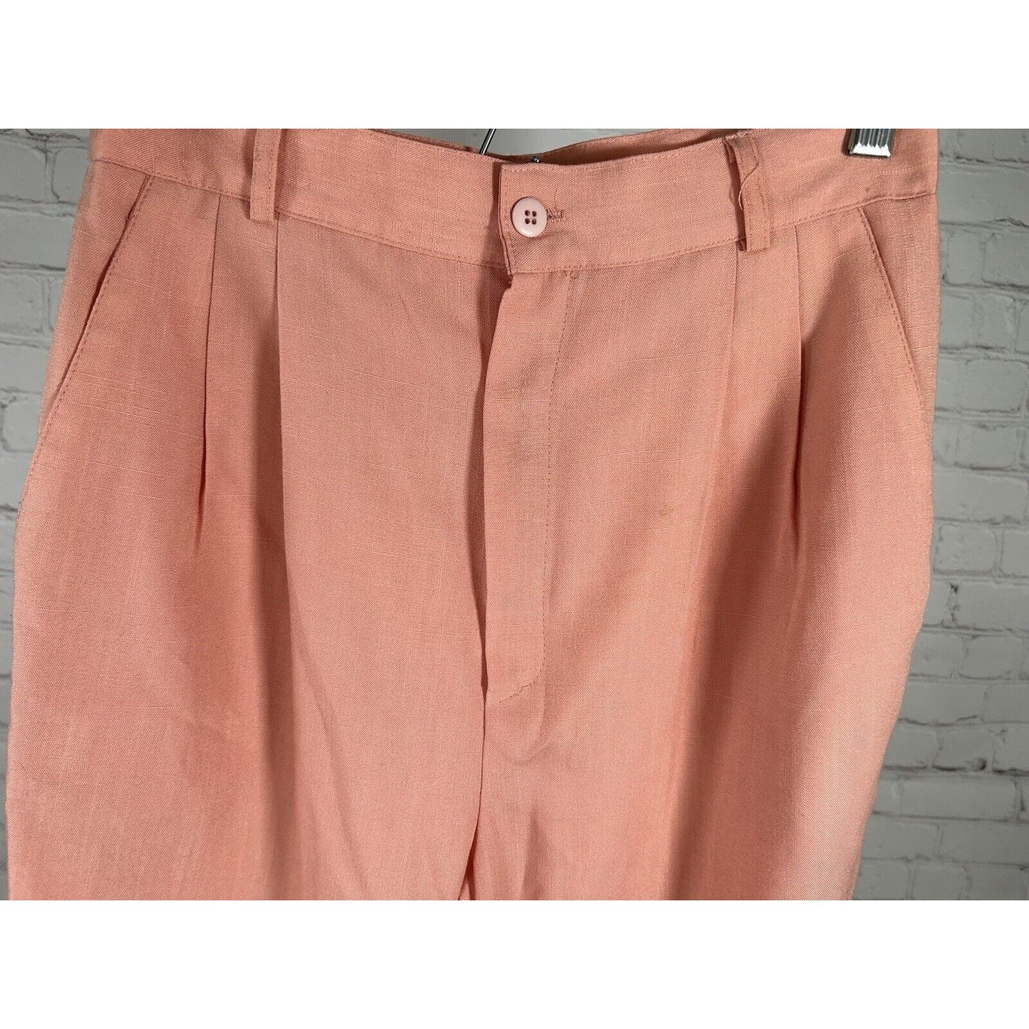 VTG Christy Girl USA Pink Elastic Waist Pleated Trousers Pants 12 (27 x 26)