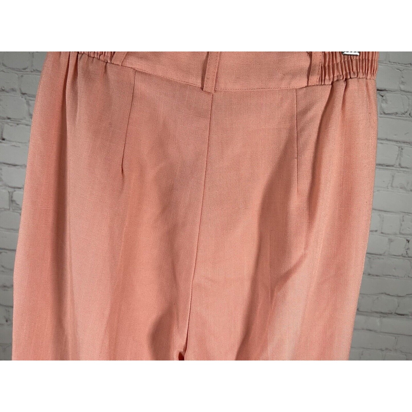 VTG Christy Girl USA Pink Elastic Waist Pleated Trousers Pants 12 (27 x 26)