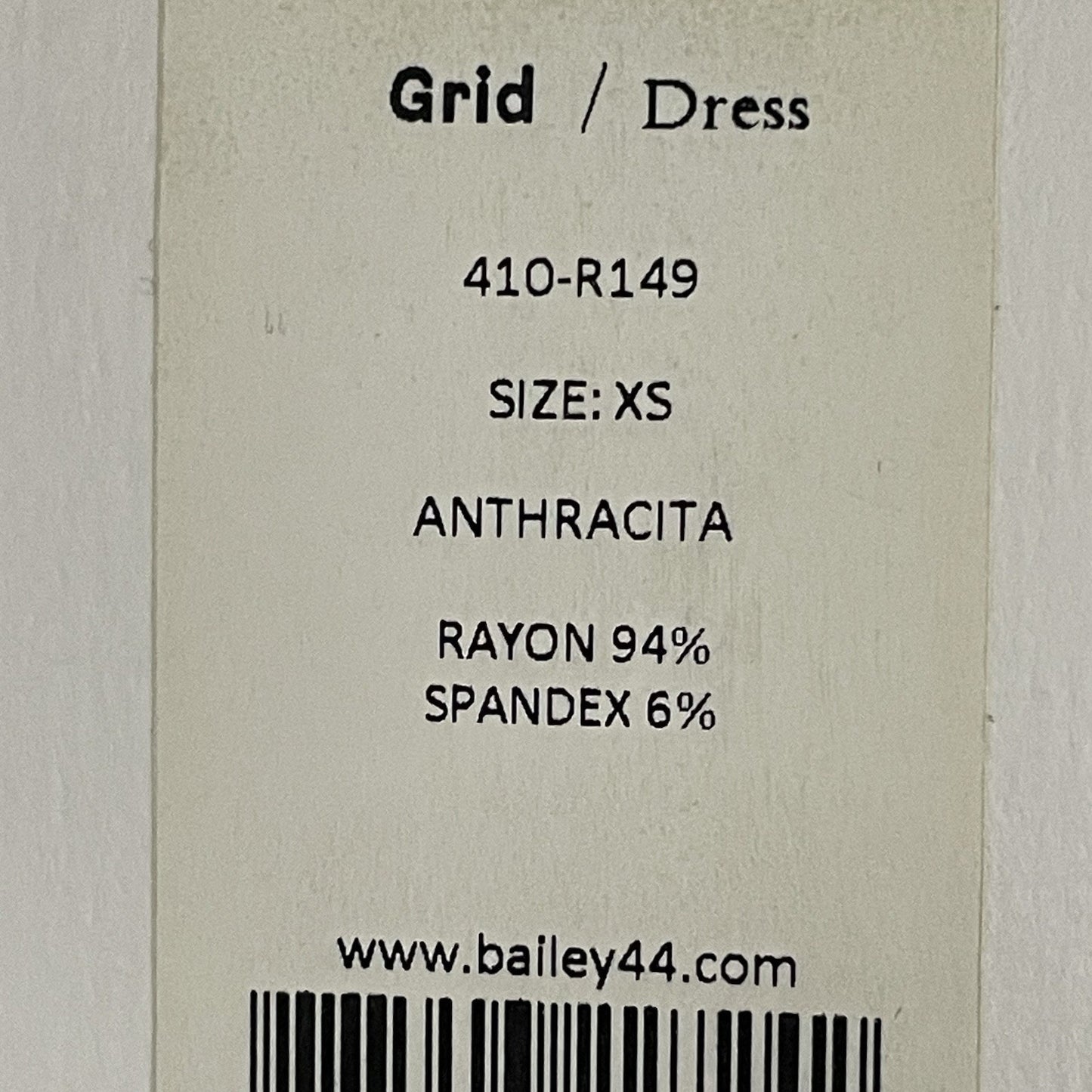 NWT Bailey Grey Anthracita Ribbed Lined Fitted Pencil Dress USA Made Size XS