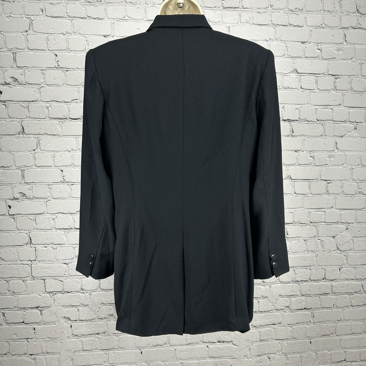 VTG Gianni Sport Solid Black 4 Button Collared Vented Blazer Women’s USA Size 8