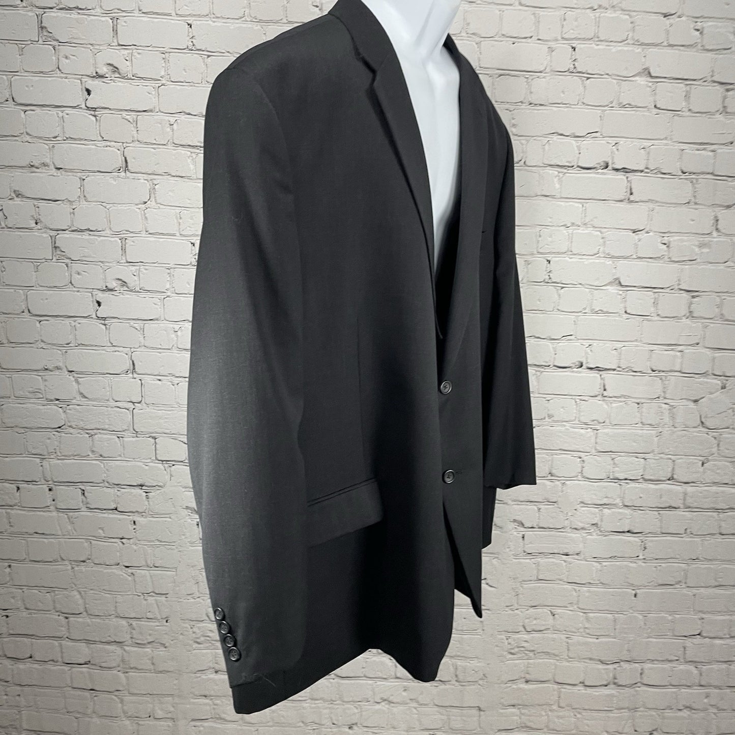 Joseph & Feiss Black Wool 2 Button Vented Blazer Jacket Sport Coat Size 60R