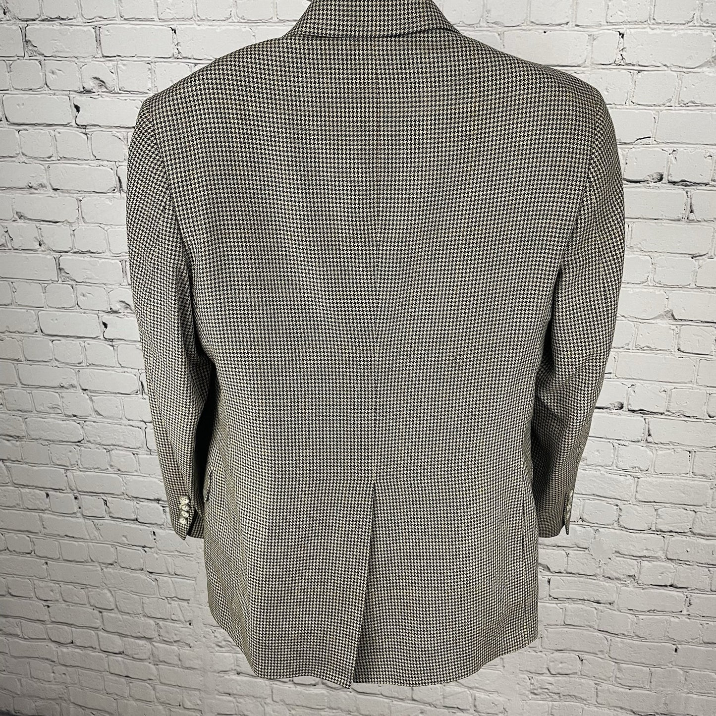 Jos A Bank Executive Collection Brown Houndstooth Silk Wool Blazer Sportcoat 40R
