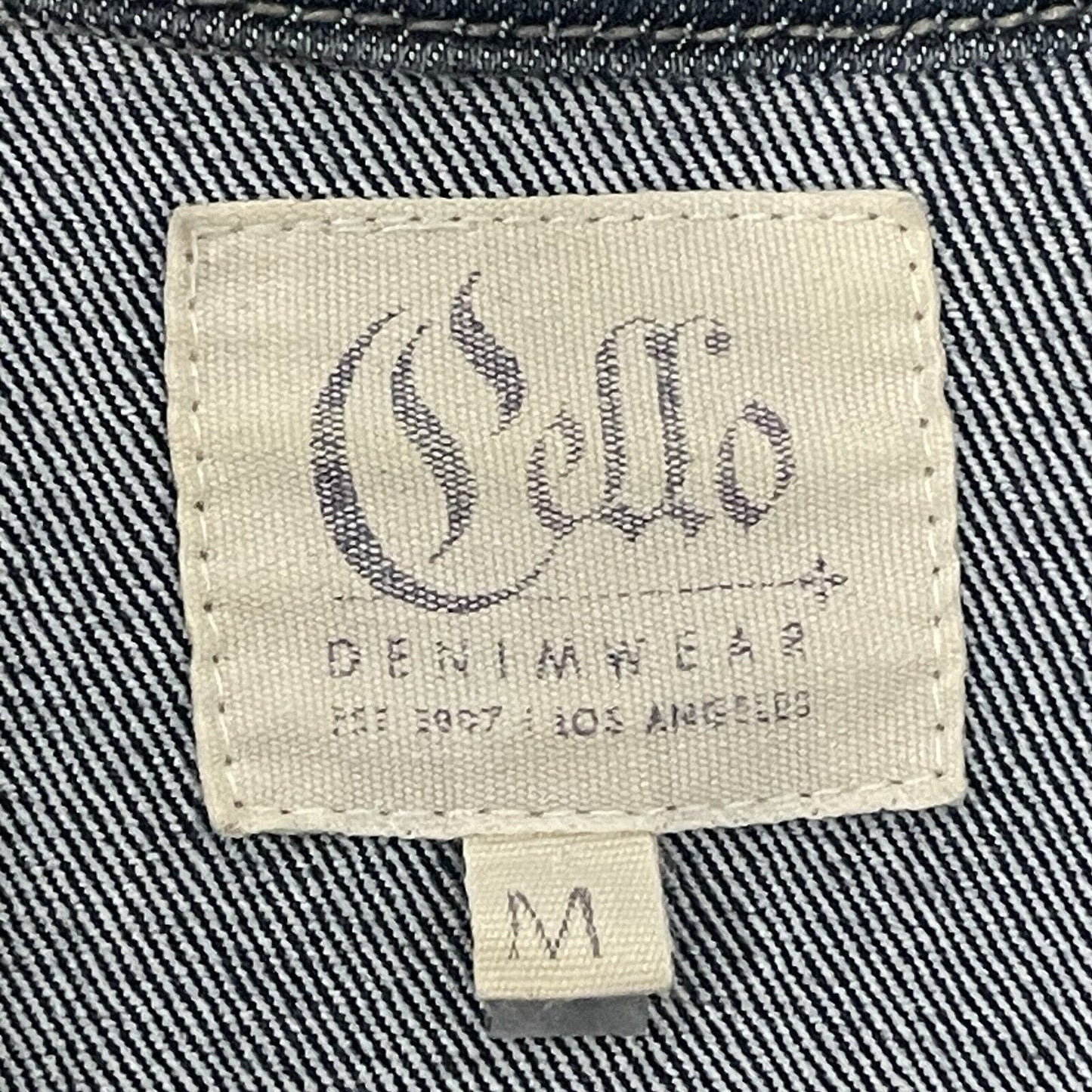Cello Denimwear Cropped Denim Jacket 5 Button Collared Pockets Size Medium M