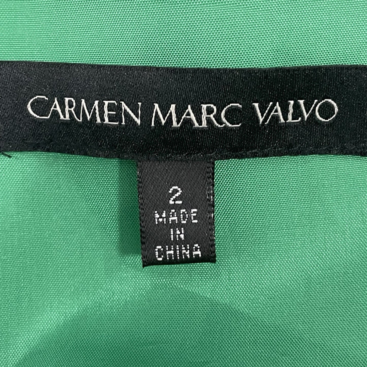 Carmen Marco Valvo Green Silk Ruched Sleeveless Maxi Gown Dress Zipped Size 2