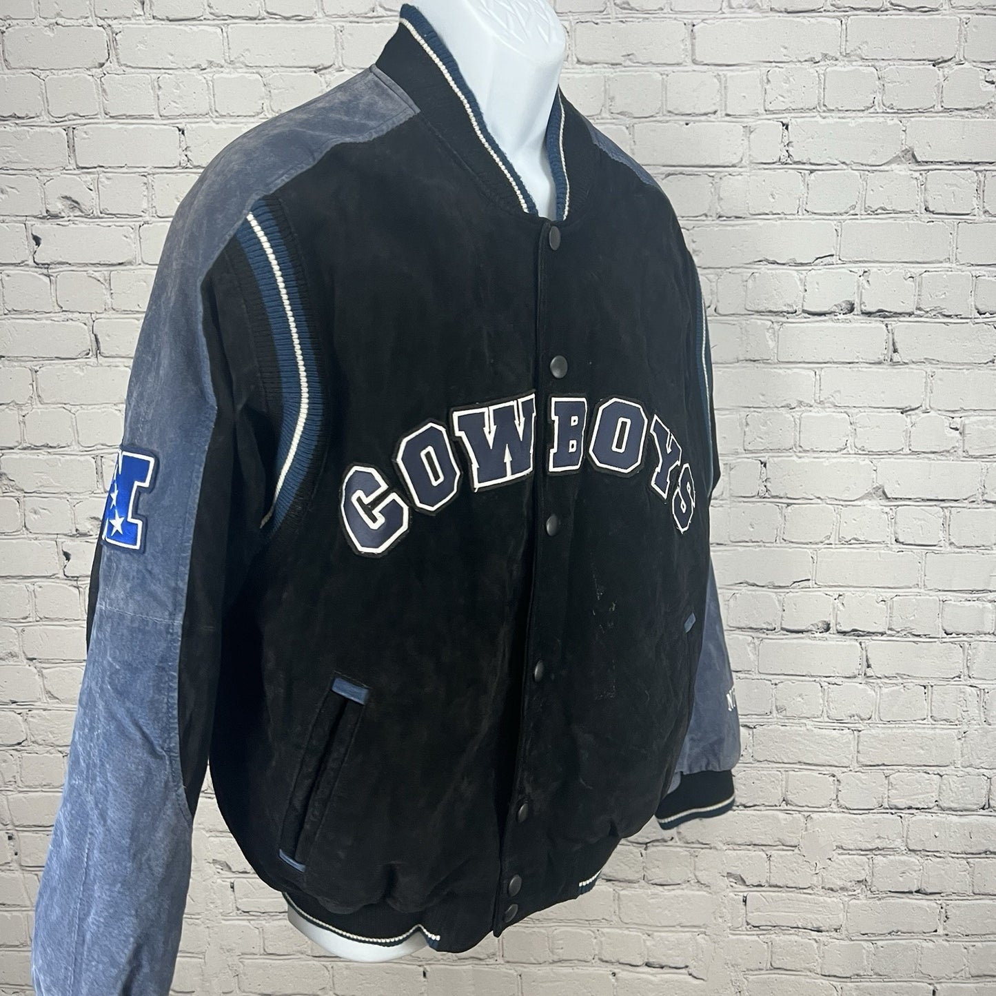 Vintage NFL Dallas Cowboys Bomber Varsity Jacket Sueded Leather 90’s Men’s M