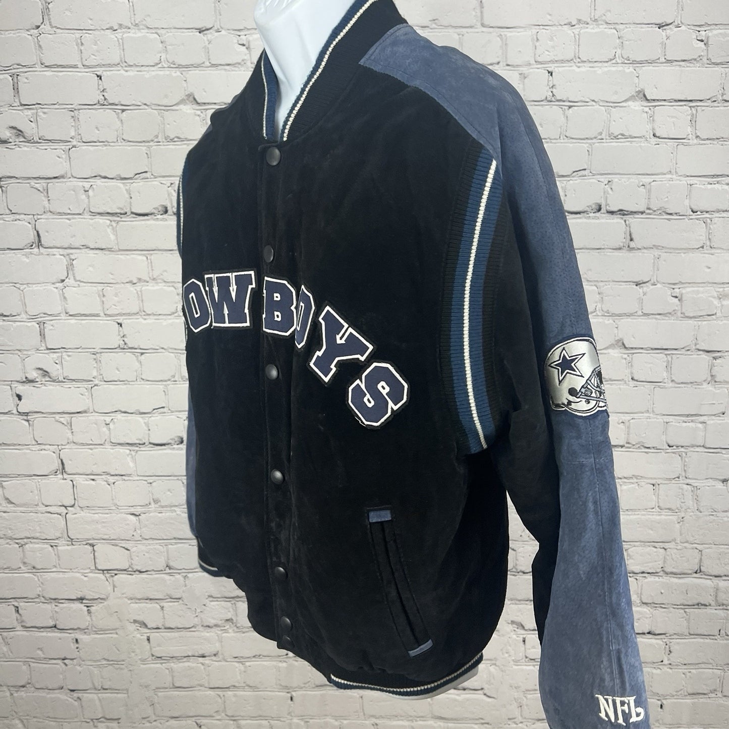 Vintage NFL Dallas Cowboys Bomber Varsity Jacket Sueded Leather 90’s Men’s M