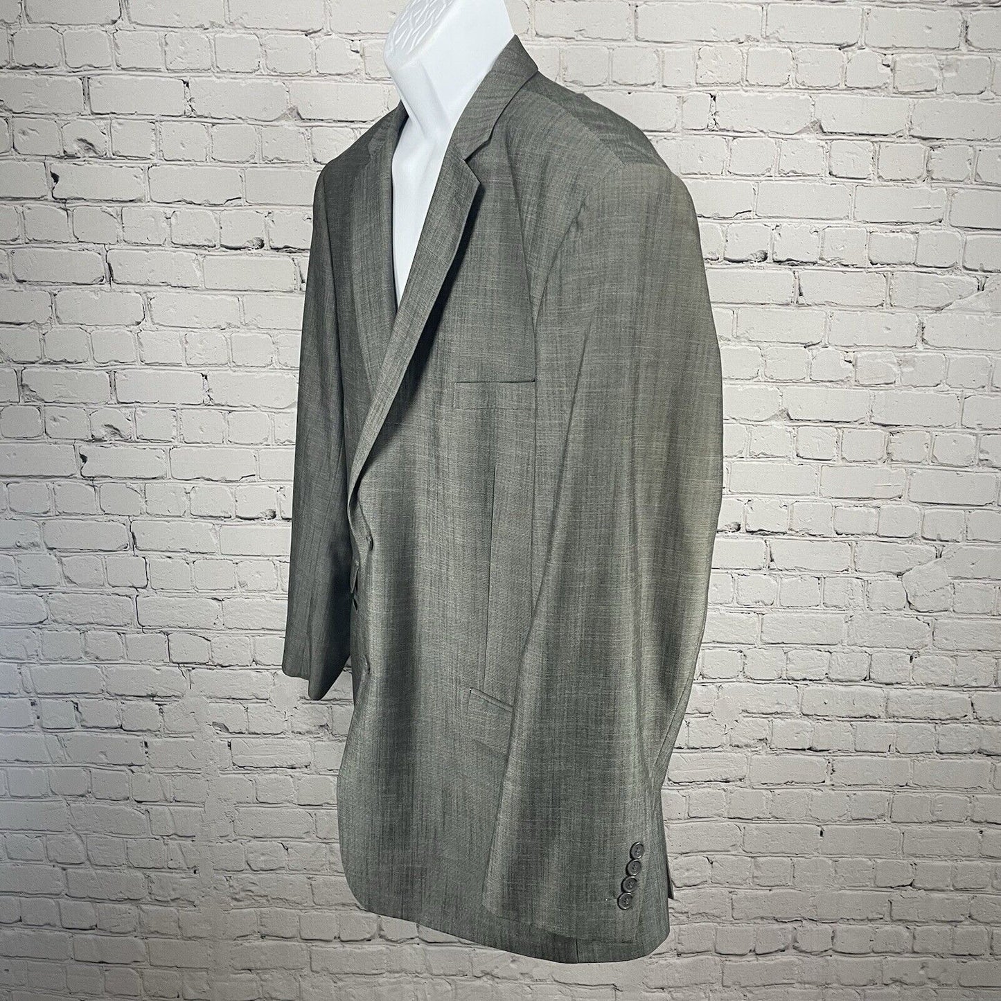 Stacy Adam’s Gray Sport Coat Blazer 2 Button Pocket Double Vented Size 46L