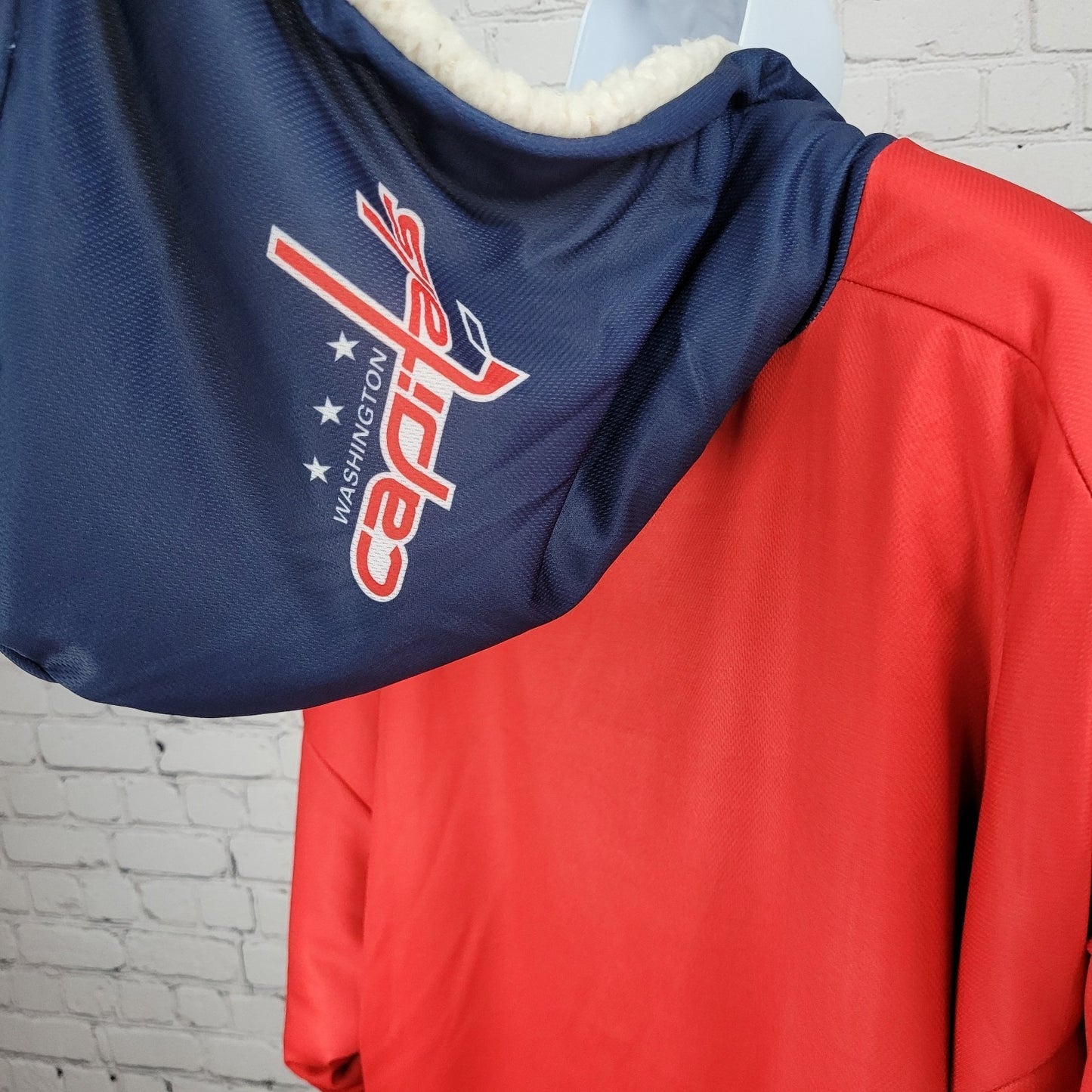 NHL Red Washington Capitals Hockey Soft Sherpa Reversible Oversized Hoodie O/S