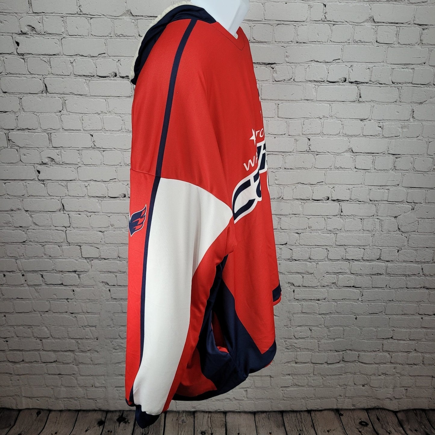NHL Red Washington Capitals Hockey Soft Sherpa Reversible Oversized Hoodie O/S