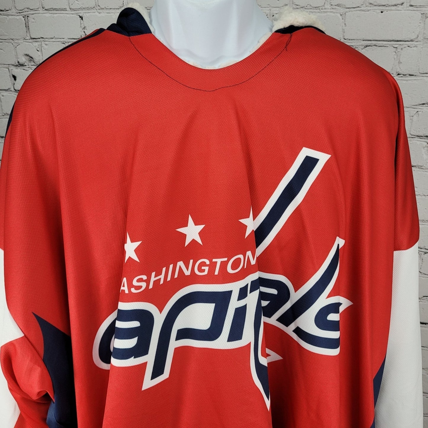 NHL Red Washington Capitals Hockey Soft Sherpa Reversible Oversized Hoodie O/S