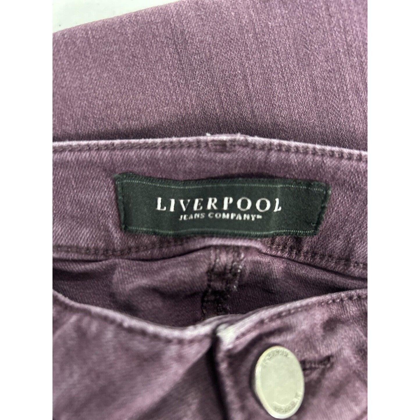 Liverpool The Skinny Purple Dark Wash Mid Rise Jeans Size 6 (28X27)