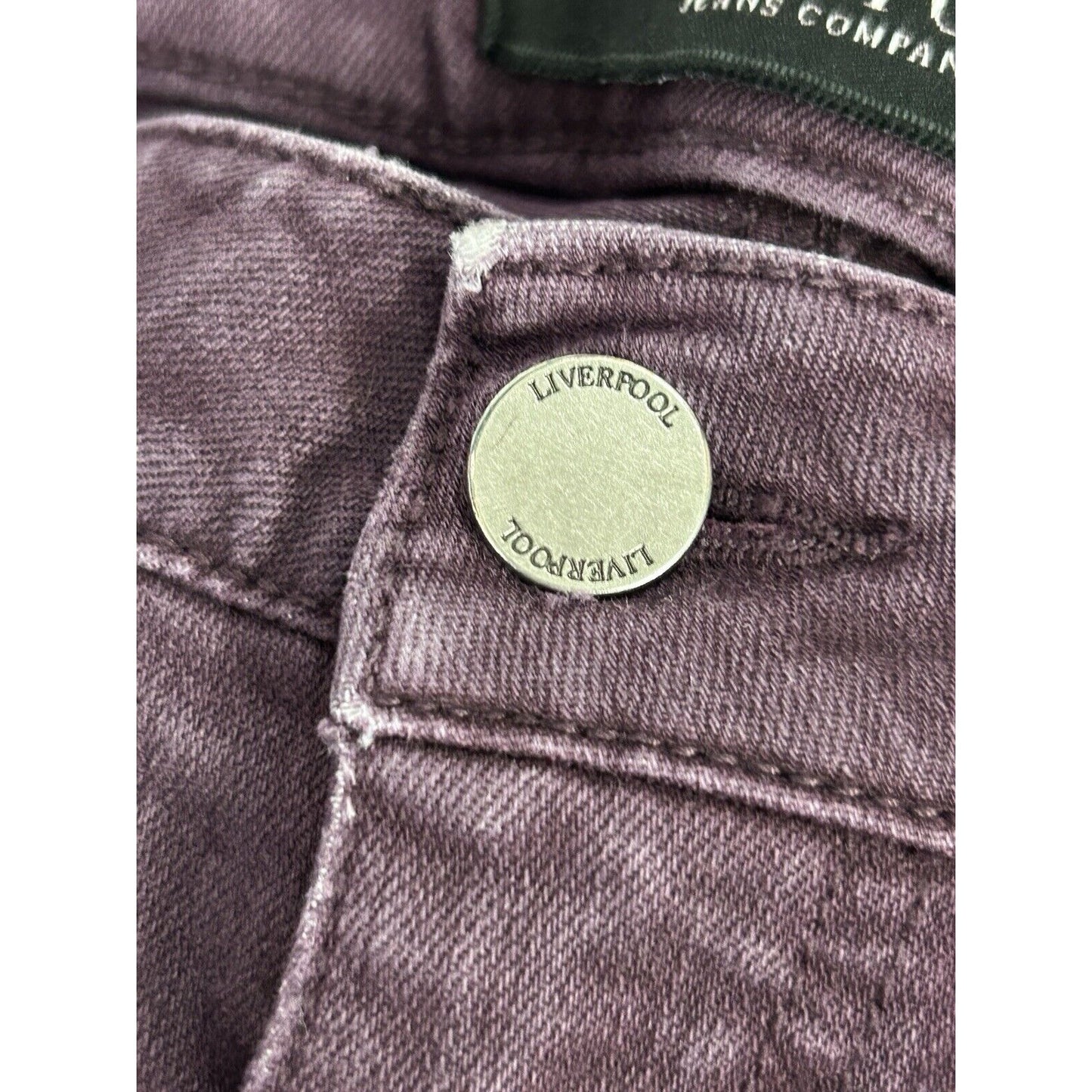 Liverpool The Skinny Purple Dark Wash Mid Rise Jeans Size 6 (28X27)
