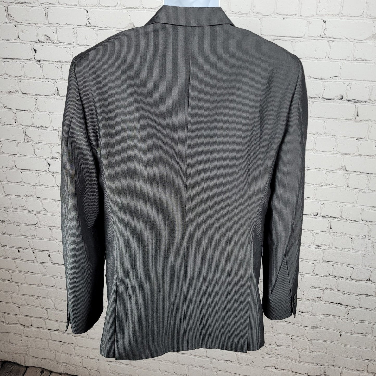 Altamoda Grey Pinstriped Slim Fit 2 Button Notch Blazer Sport Coat Size 40L