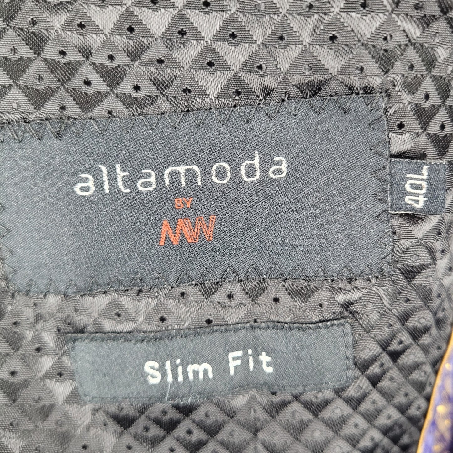 Altamoda Grey Pinstriped Slim Fit 2 Button Notch Blazer Sport Coat Size 40L