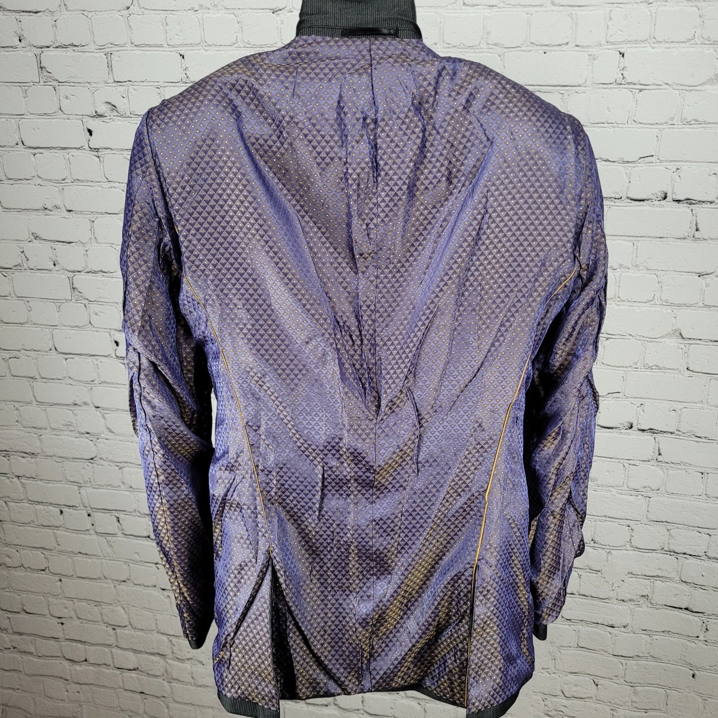 Altamoda Grey Pinstriped Slim Fit 2 Button Notch Blazer Sport Coat Size 40L