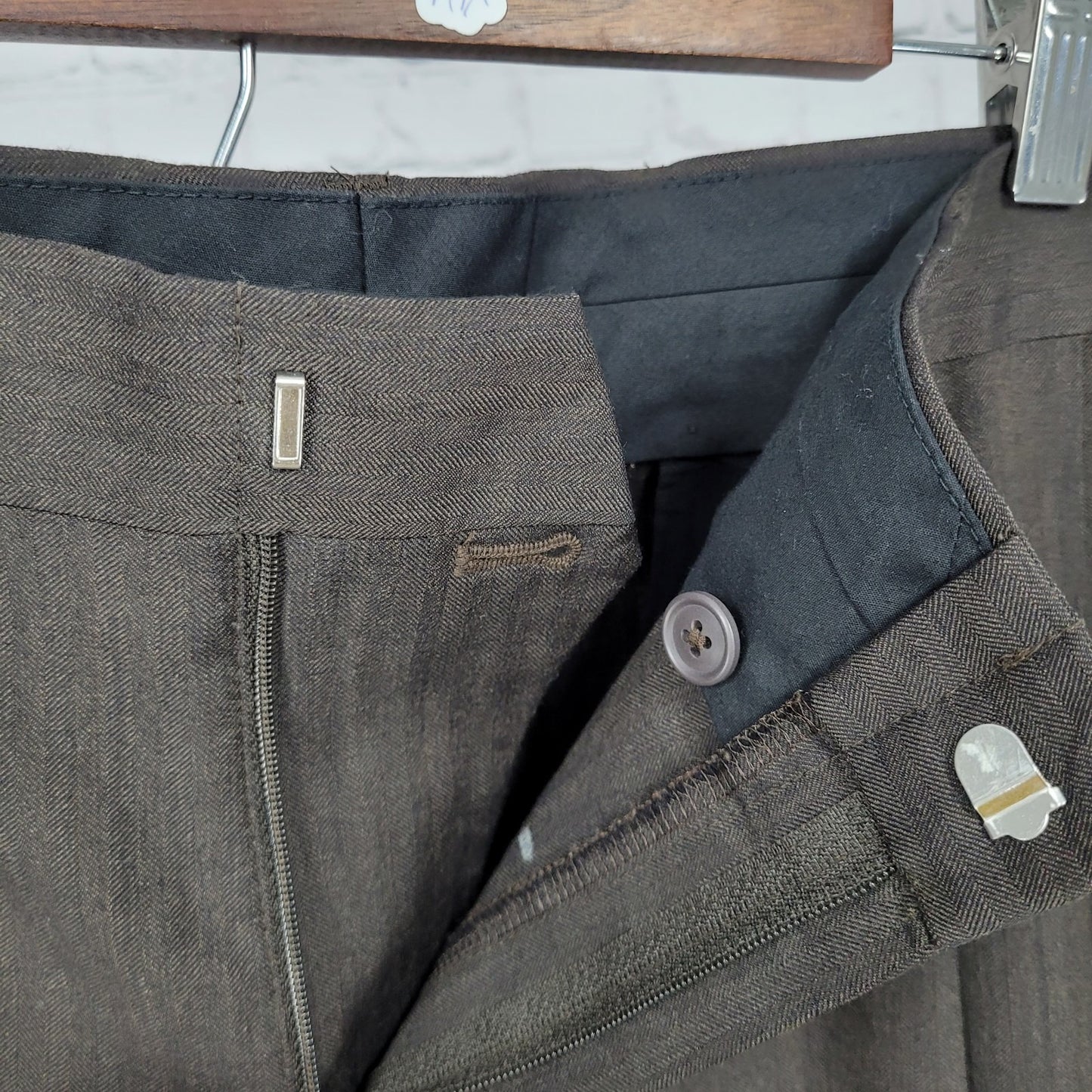 Jos A Bank Brown 100% Travelers Collection Pleated Dress Pants Size 40 (39x30)