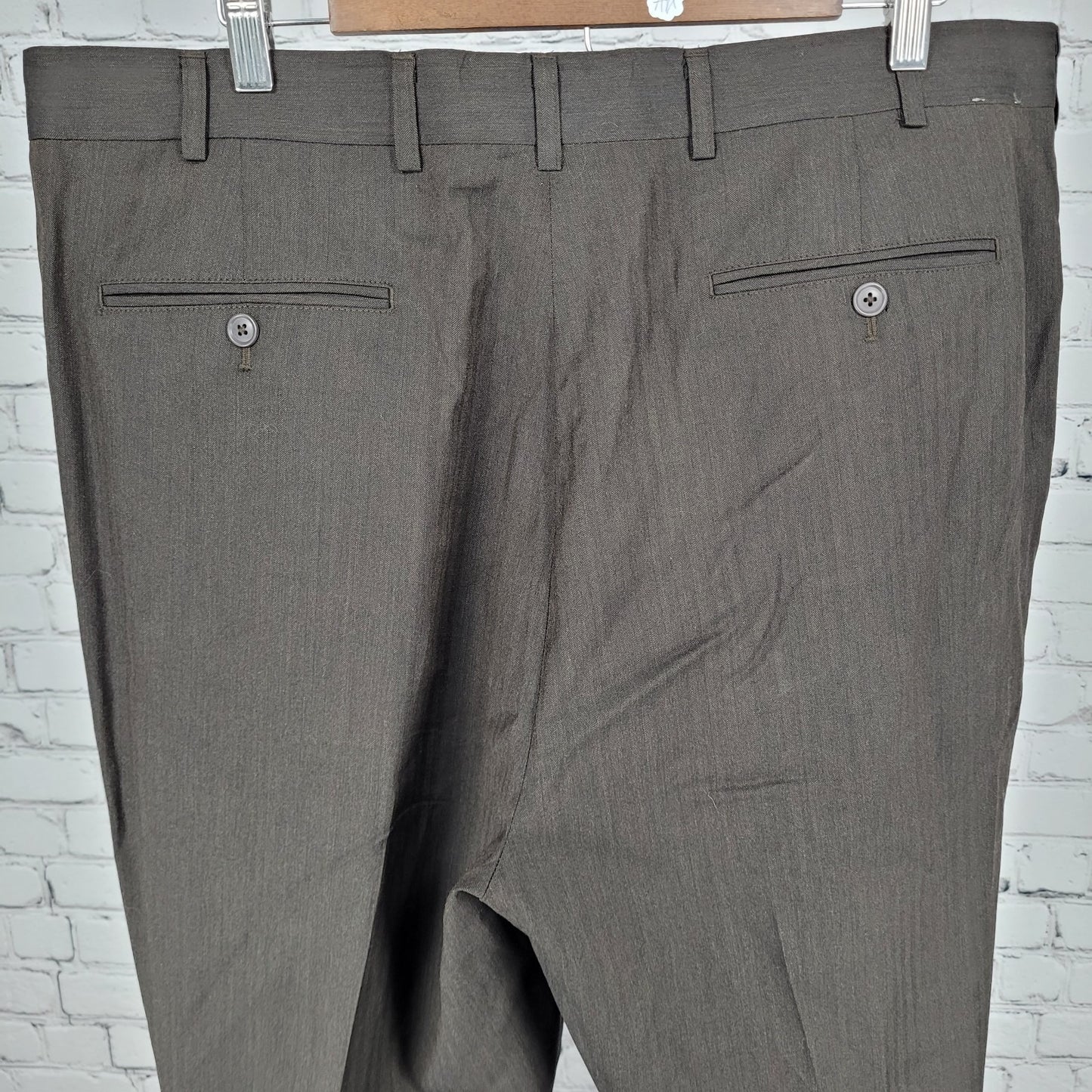 Jos A Bank Brown 100% Travelers Collection Pleated Dress Pants Size 40 (39x30)