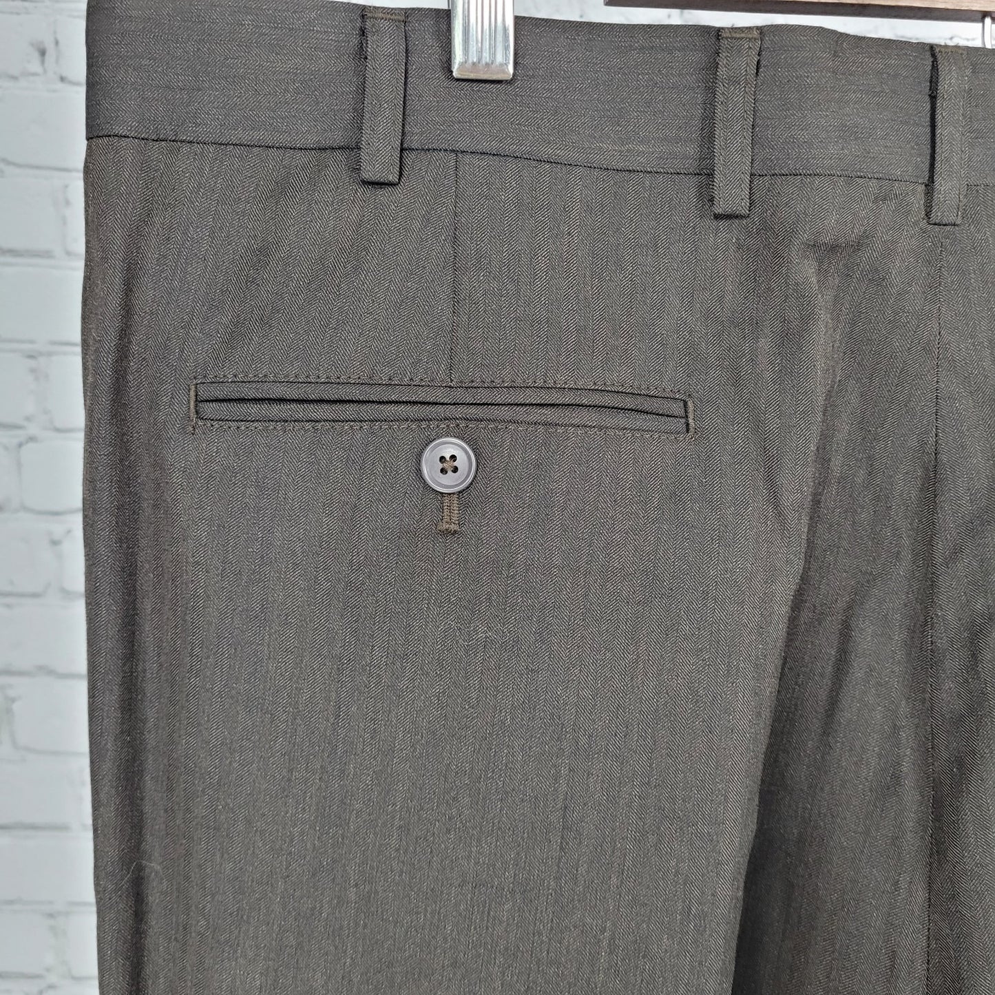Jos A Bank Brown 100% Travelers Collection Pleated Dress Pants Size 40 (39x30)