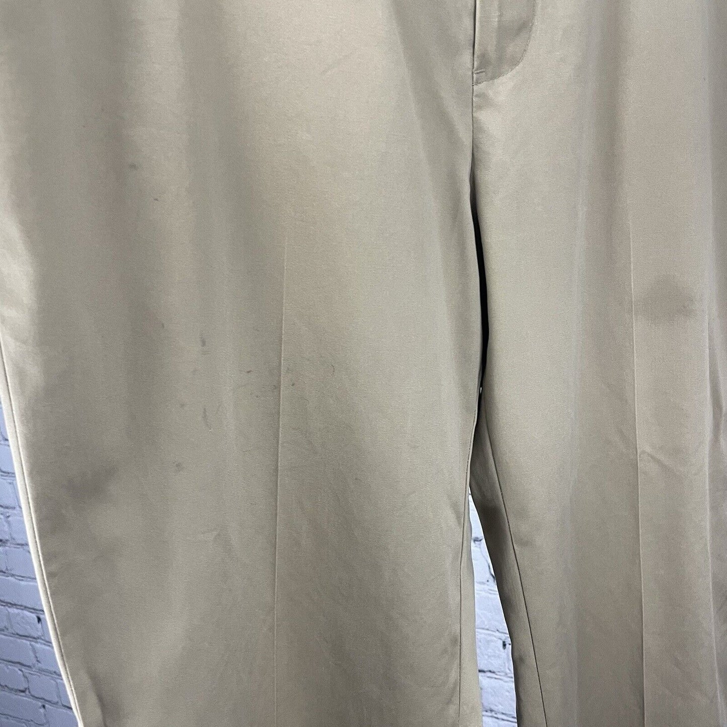 Hart Schaffner Marx Brown Flat Front Tapered Cotton Dress Pants Slacks (36x32)