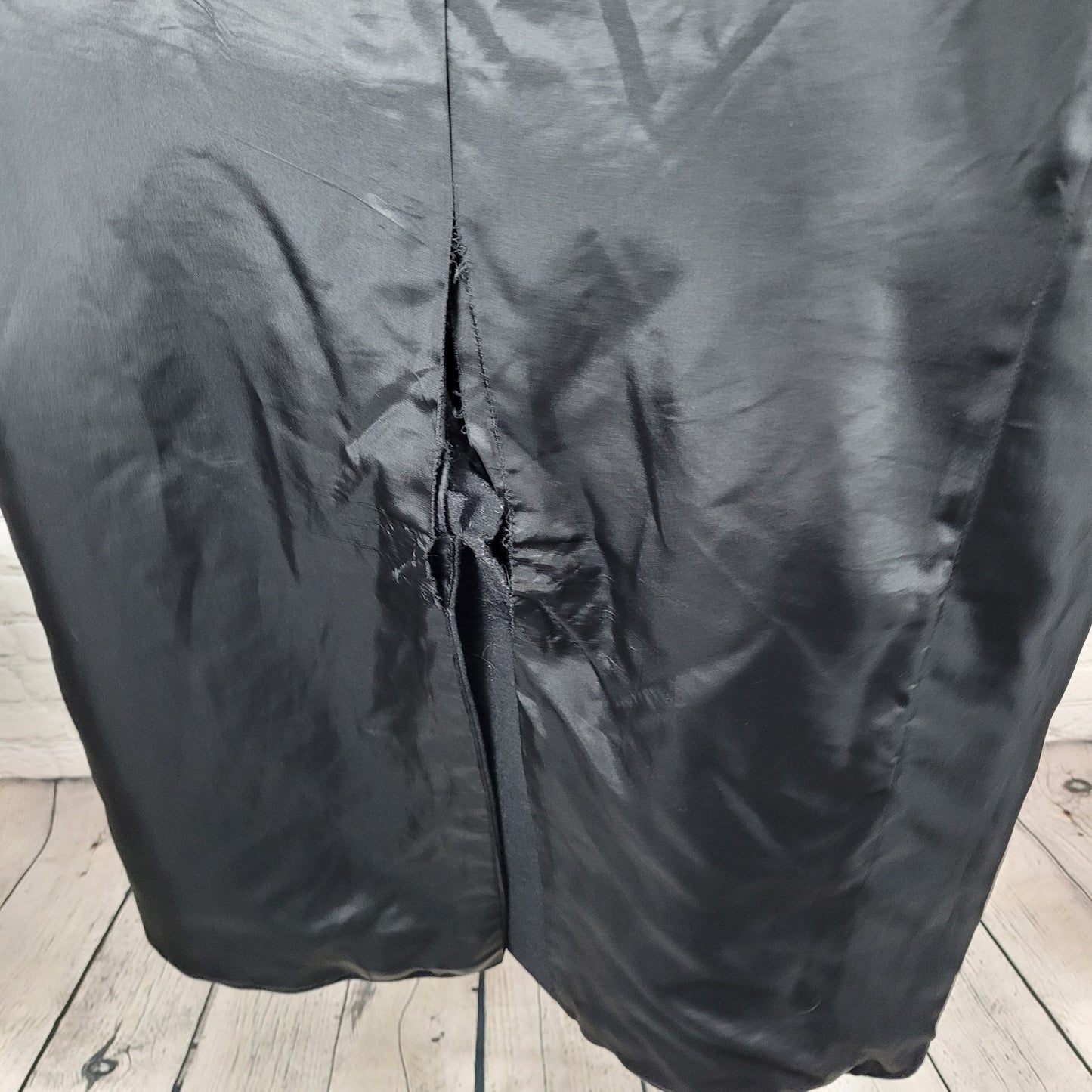 Jos A Bank Black Wool & Cashmere Buttoned Lined Inner Pockets Coat Size 44L