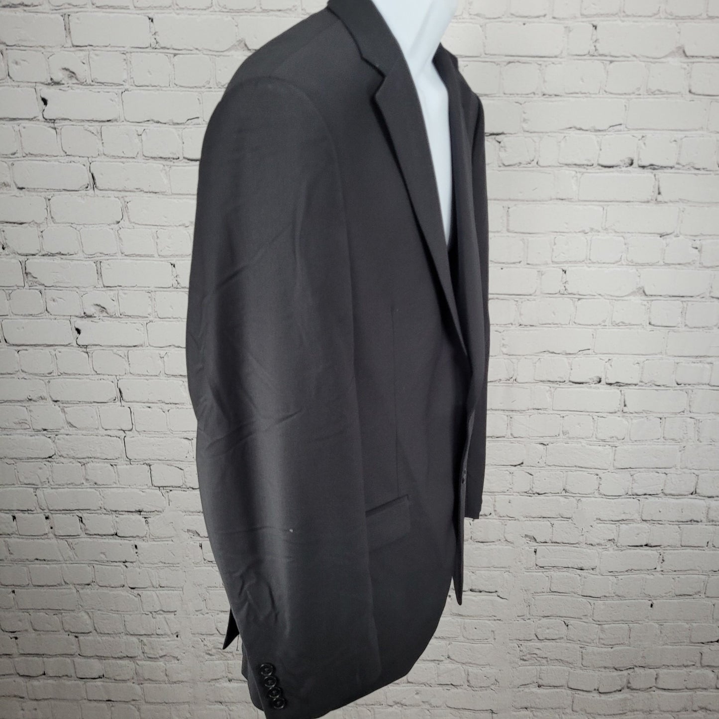 Calvin Klein Black Wool Stretch 2 Button Vented Notch Blazer Sport Coat 44R