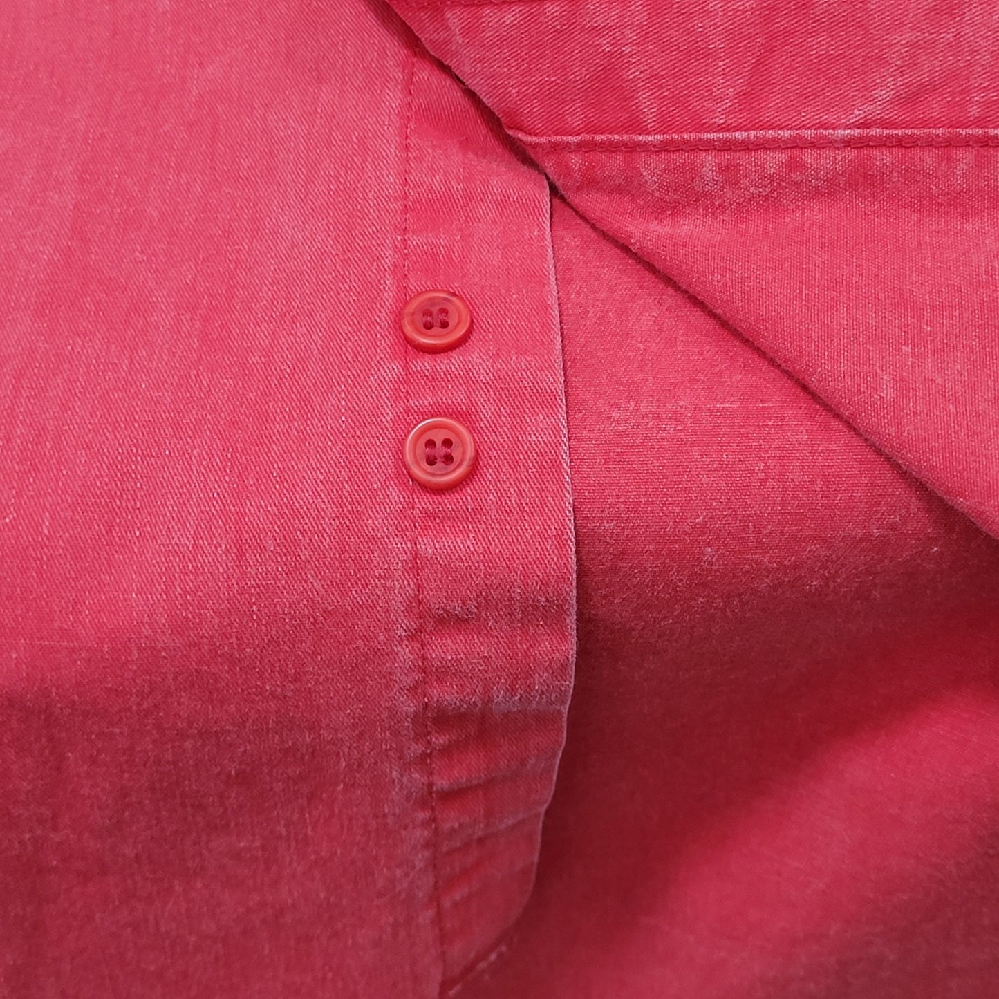 VTG Wrangler Red Cotton Western Button Up Long Sleeve Shirt USA Made Size 16-35