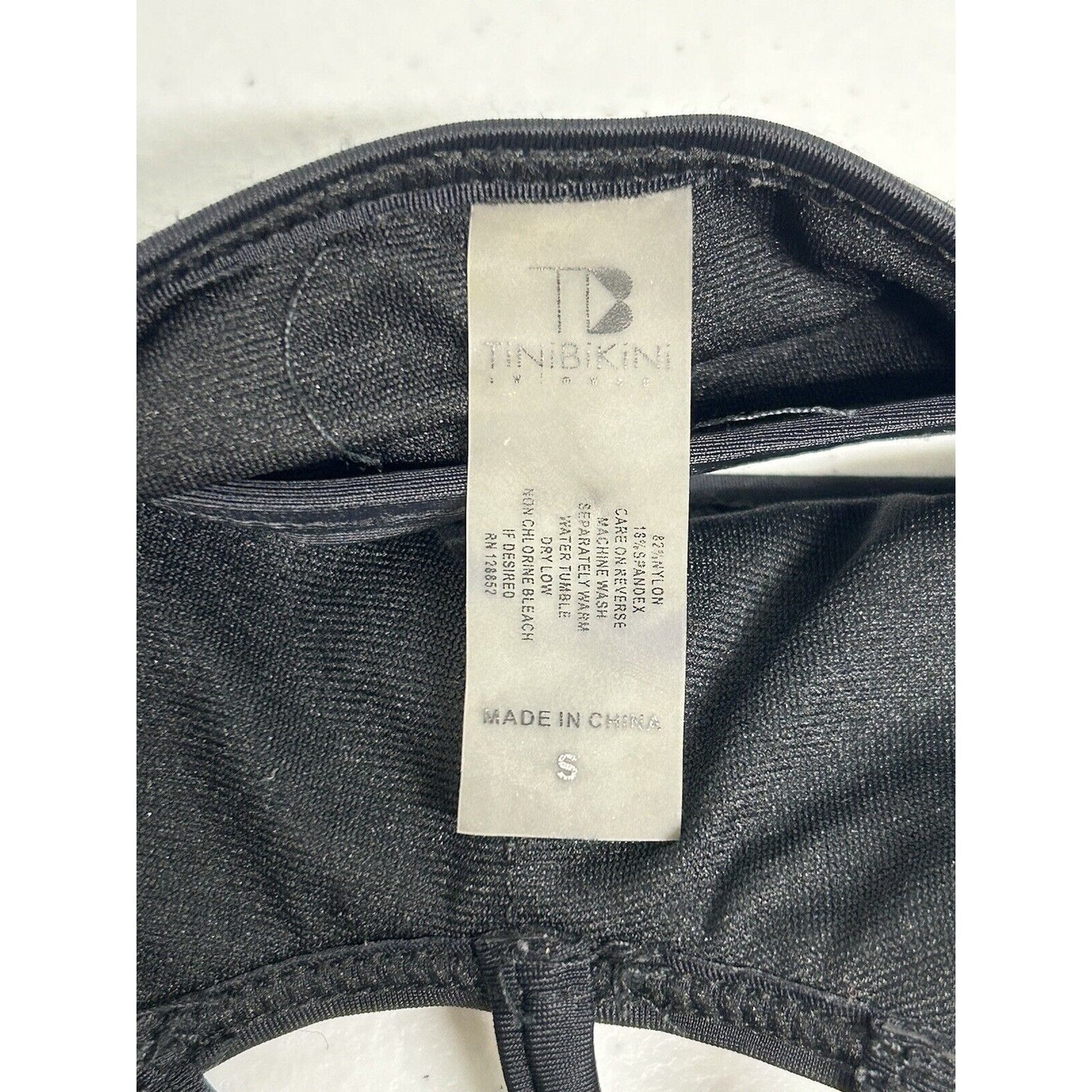 Tinibikini Swimwear Black High Neck Strappy Adjustable Strap Bikini Top S