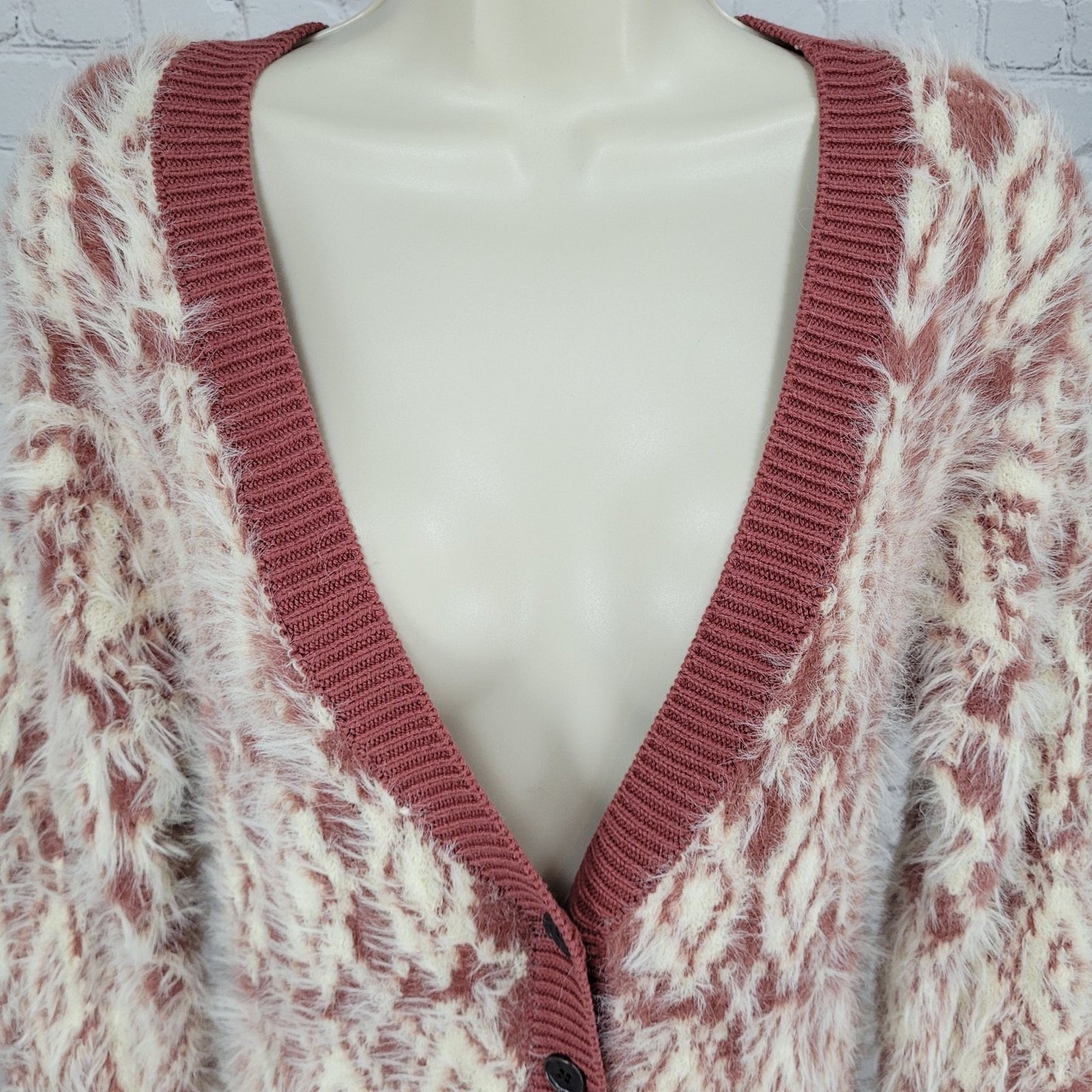 Free People Mulberry Cream Fuzzy Feelings Long Sleeve Soft Sweater Dress Medium