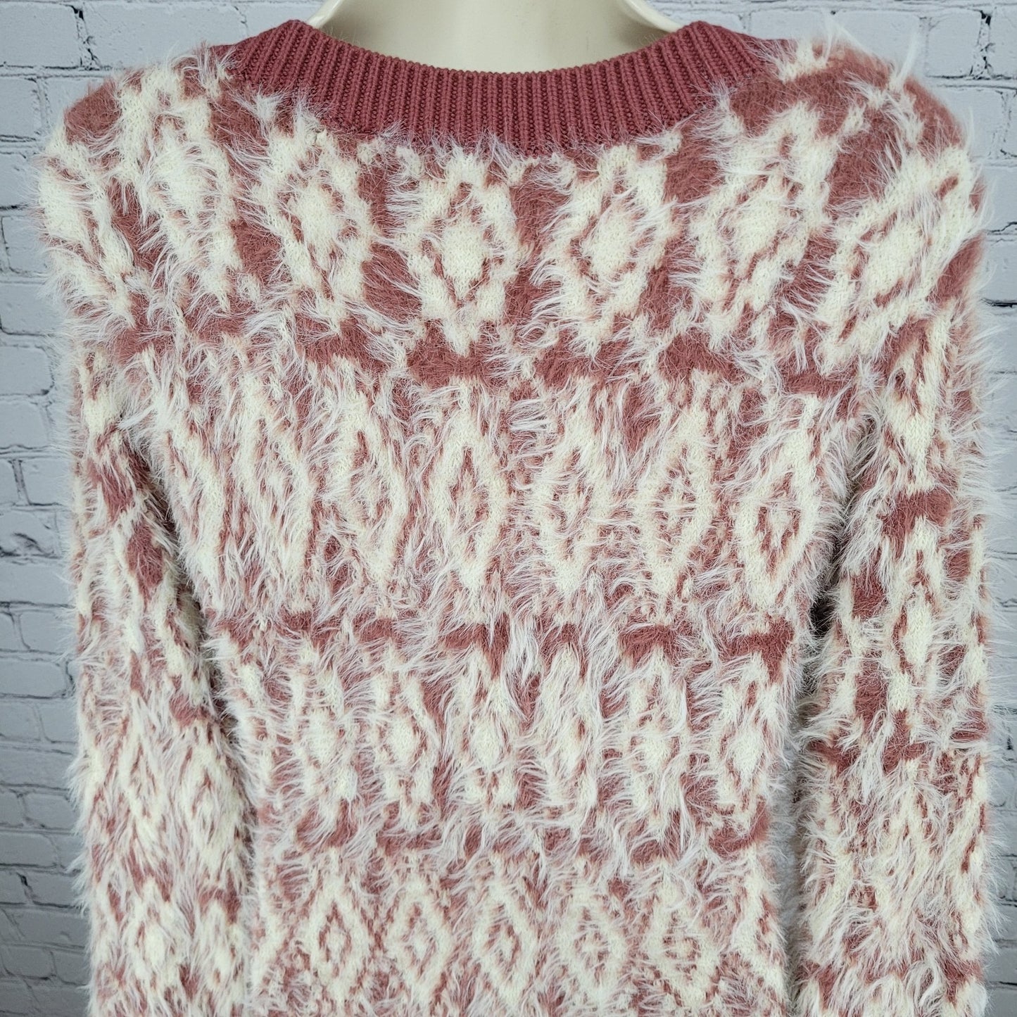 Free People Mulberry Cream Fuzzy Feelings Long Sleeve Soft Sweater Dress Medium