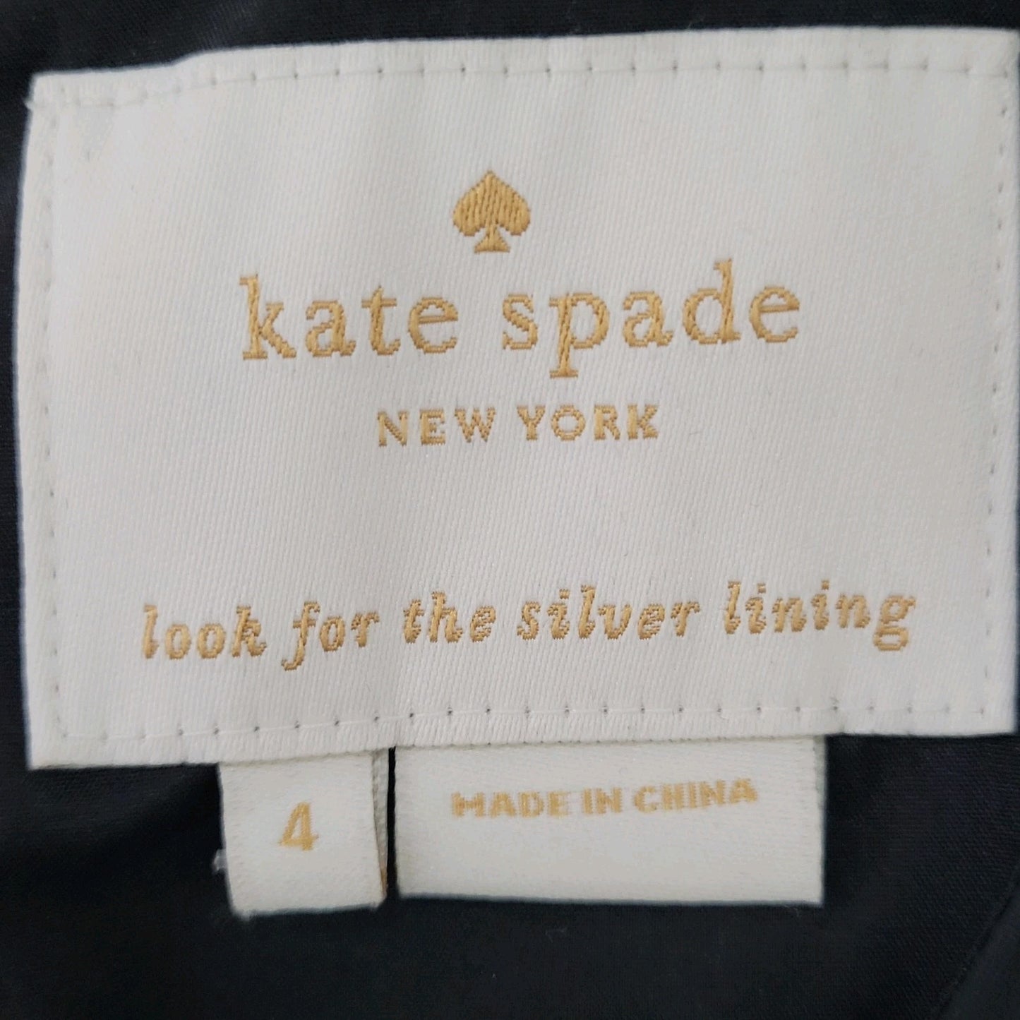 Kate Spade Black Ruched Sleeveless Gold Zipper Lined A Line Short Dress Size 4