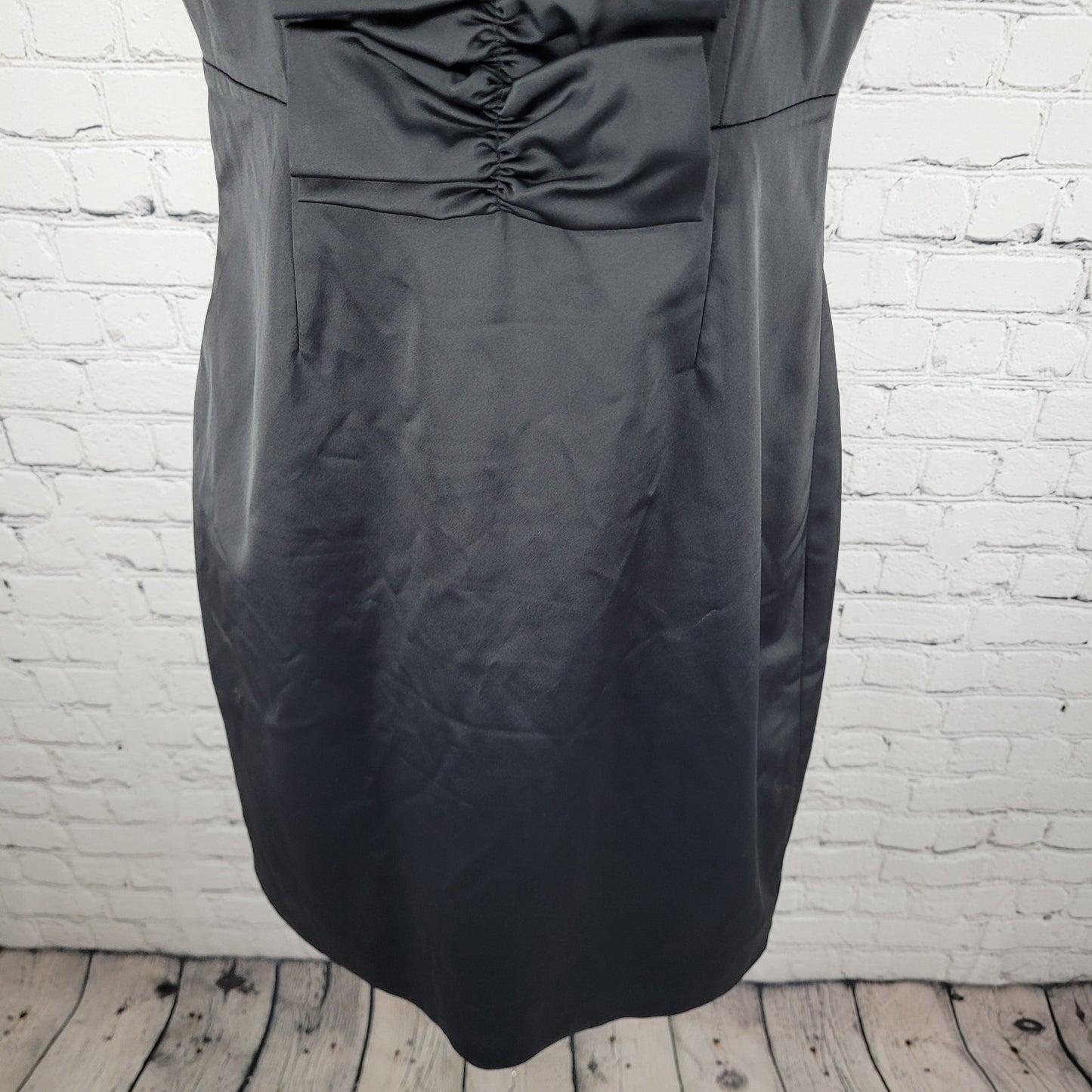 Kate Spade Black Ruched Sleeveless Gold Zipper Lined A Line Short Dress Size 4
